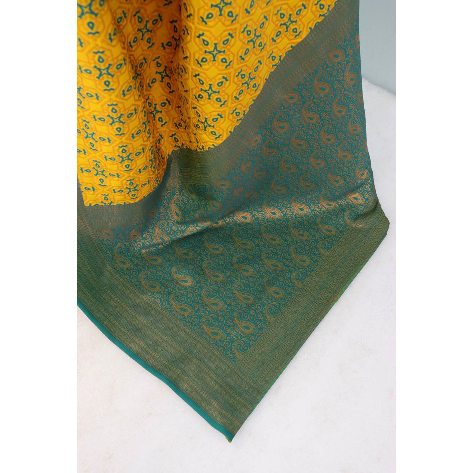 Yellow Zari Woven With Butti Work Banarasi Silk Saree