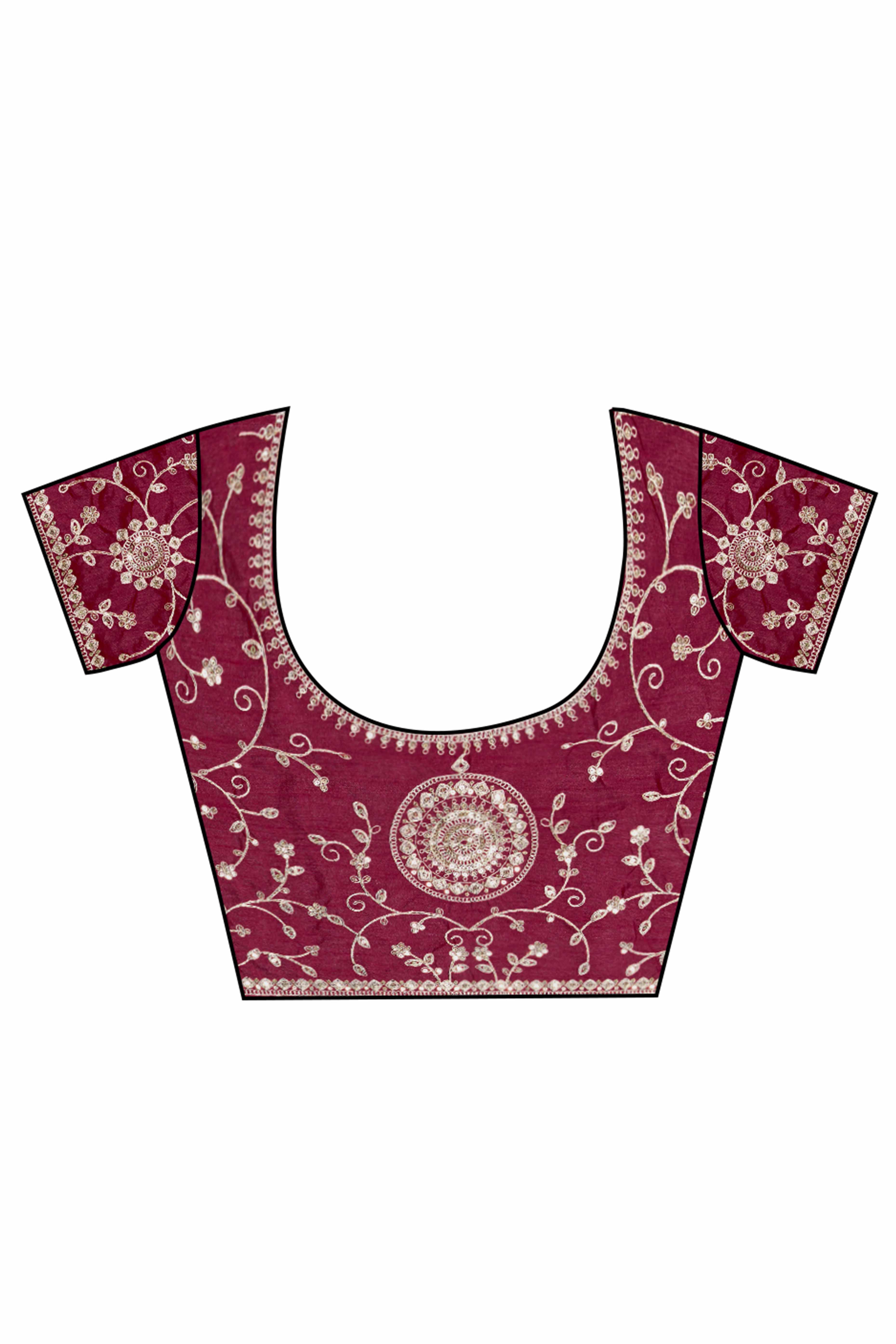 Teal Solid Saree In Georgette With Zari & Sequins Embroidery Border