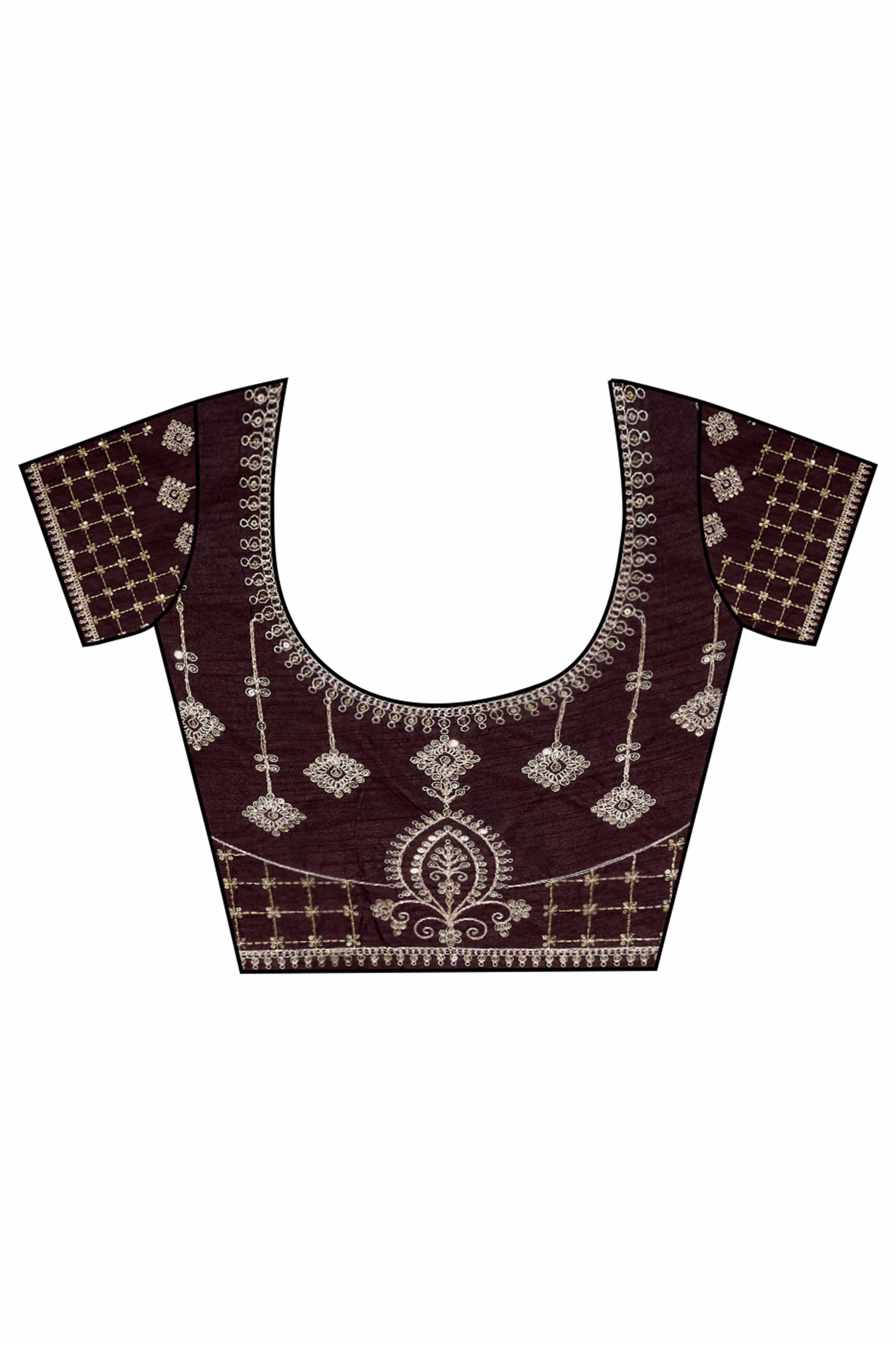 Salmon Pink Solid Saree In Georgette With Zari & Sequins Embroidery Border