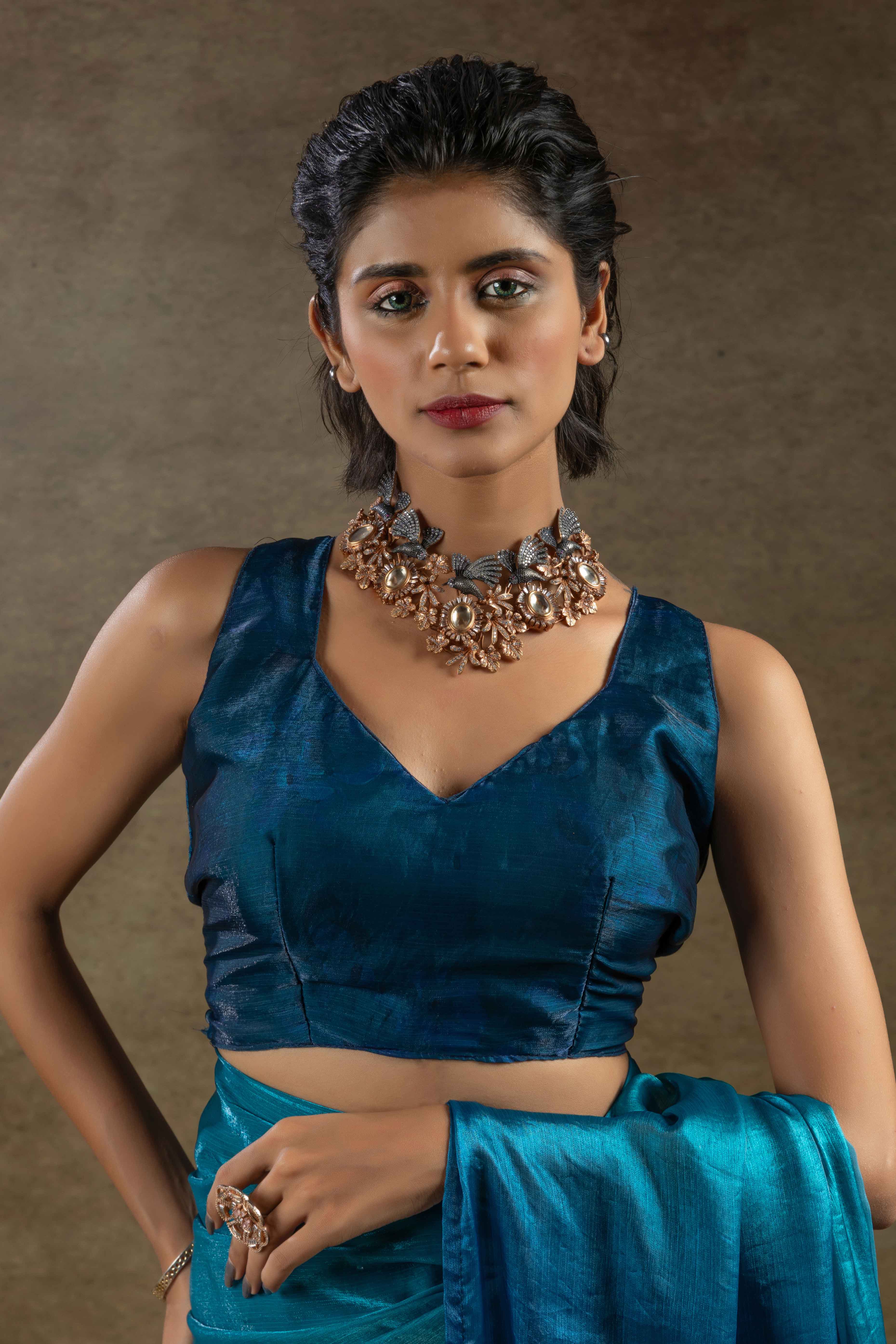 Sky Blue Ready-to-Wear Chiffon Saree in Minimal Solid Pattern for a Classy Vibe