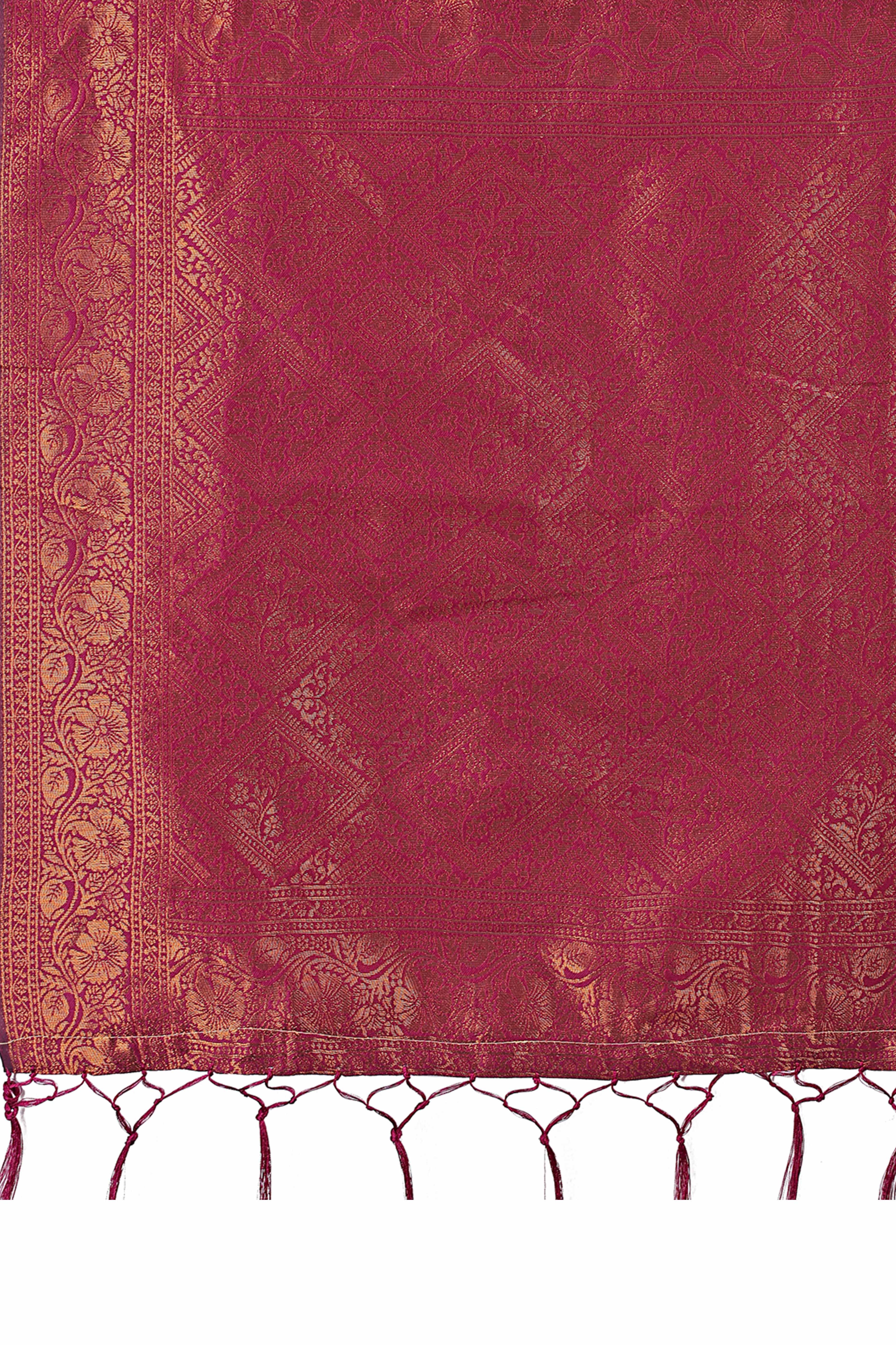 Grey Heart Motif Zari Woven Lichi Cotton Silk Saree With Flowing Tassels