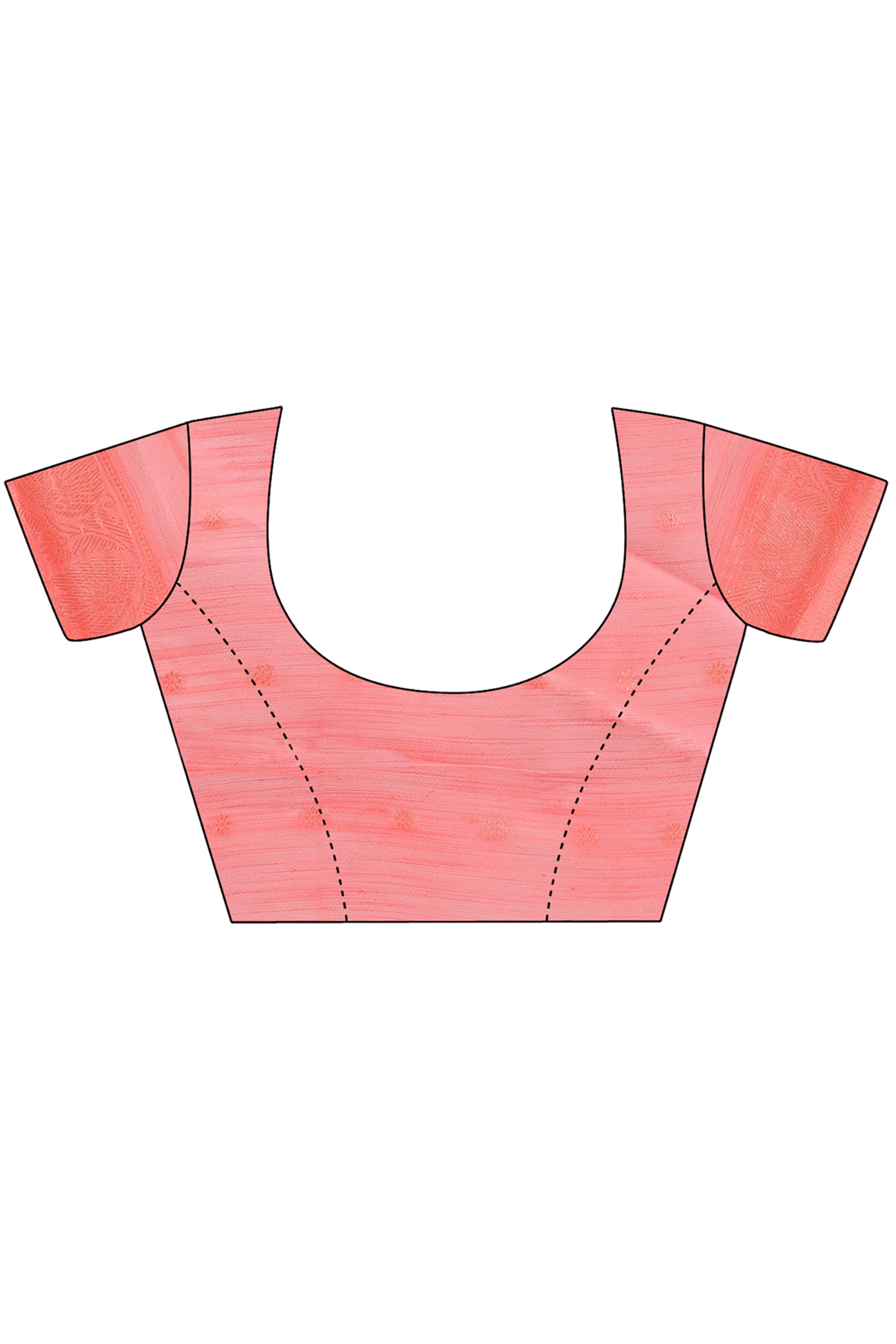 Peach Linen Cotton Saree with Lustrous Zari Borders and Elegant Tassel Accents