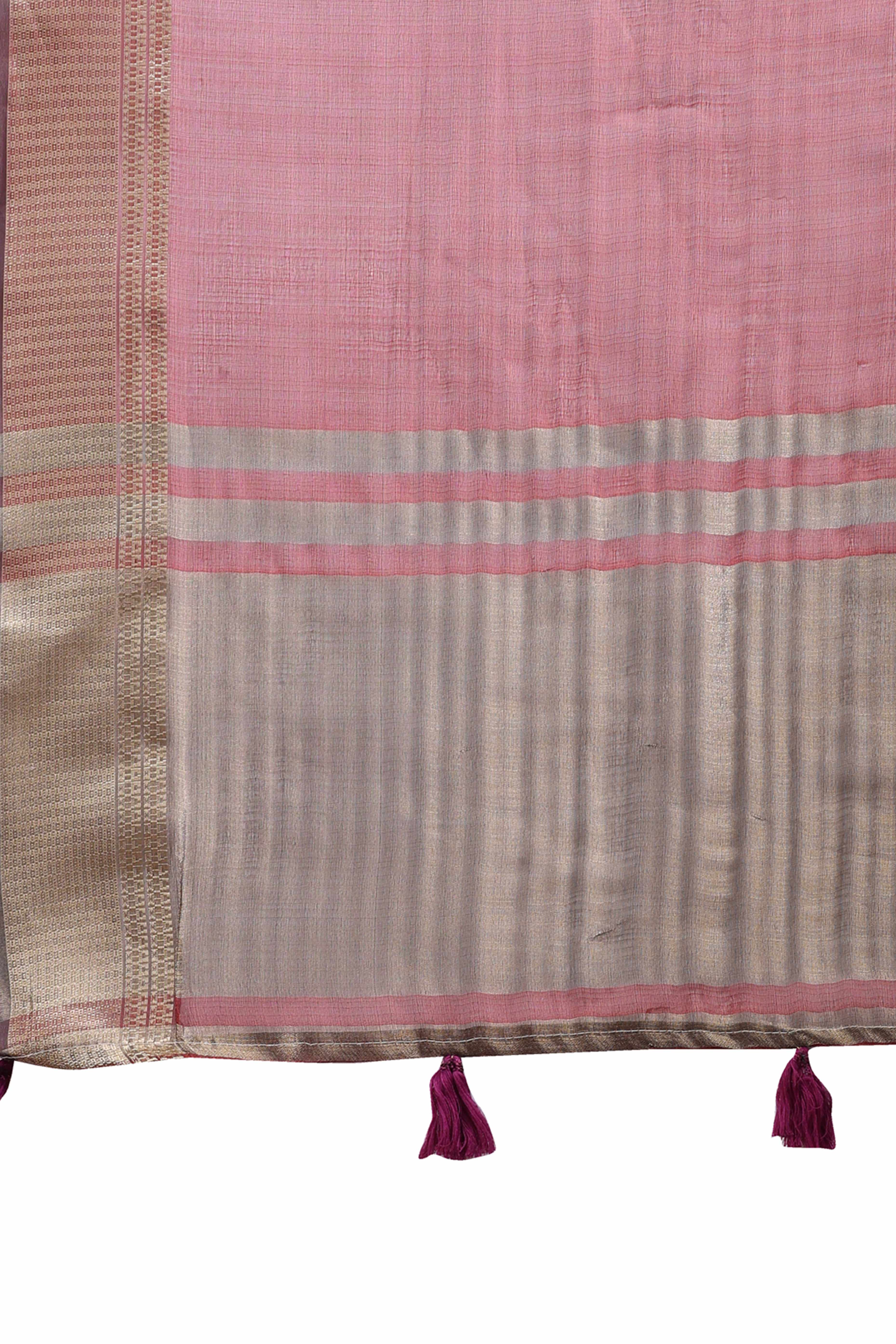 Red Organza Saree with Zari Border Weaving Elegance