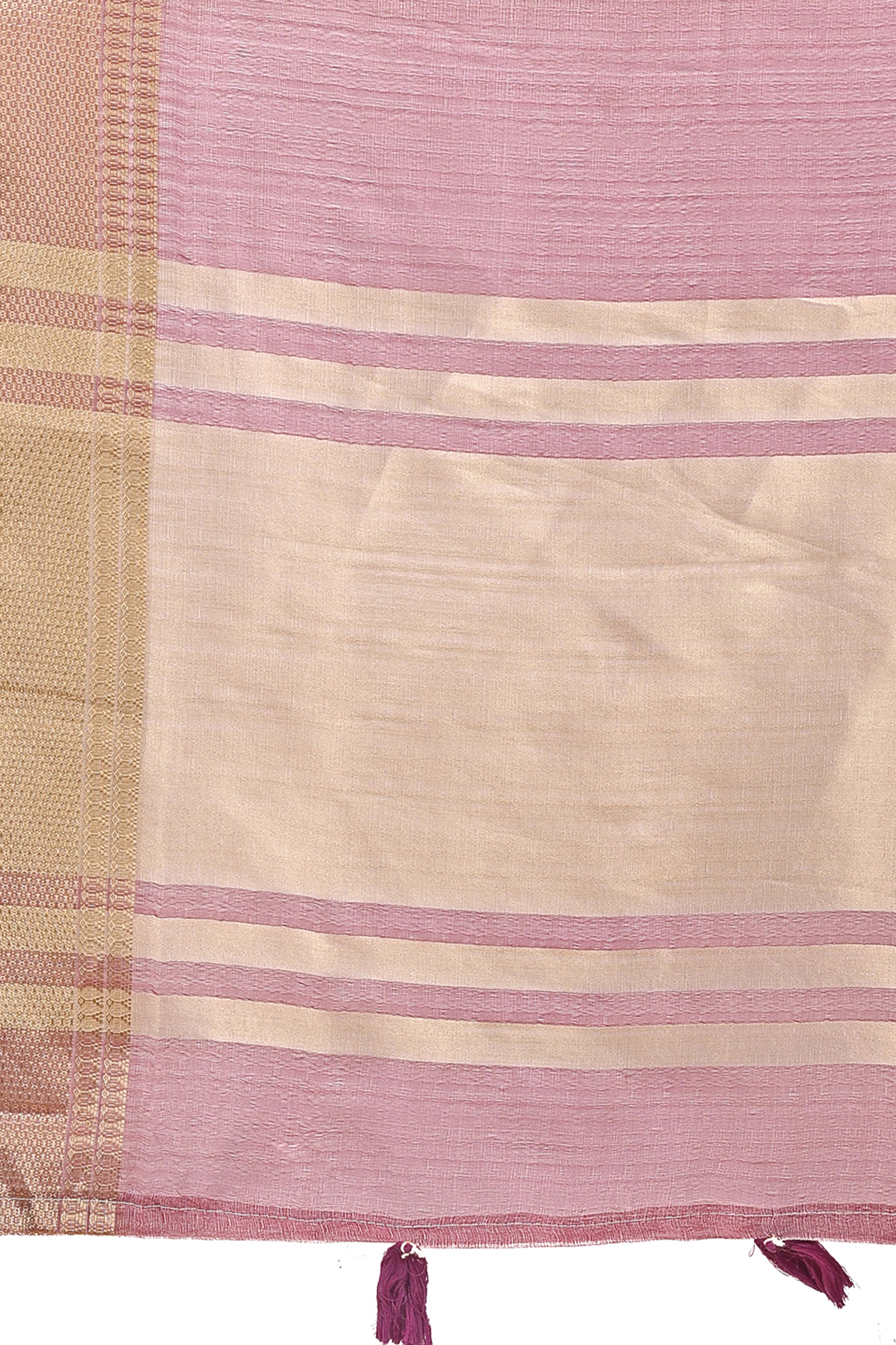 Soft Purple Organza Saree with Detailed Zari Woven Edging