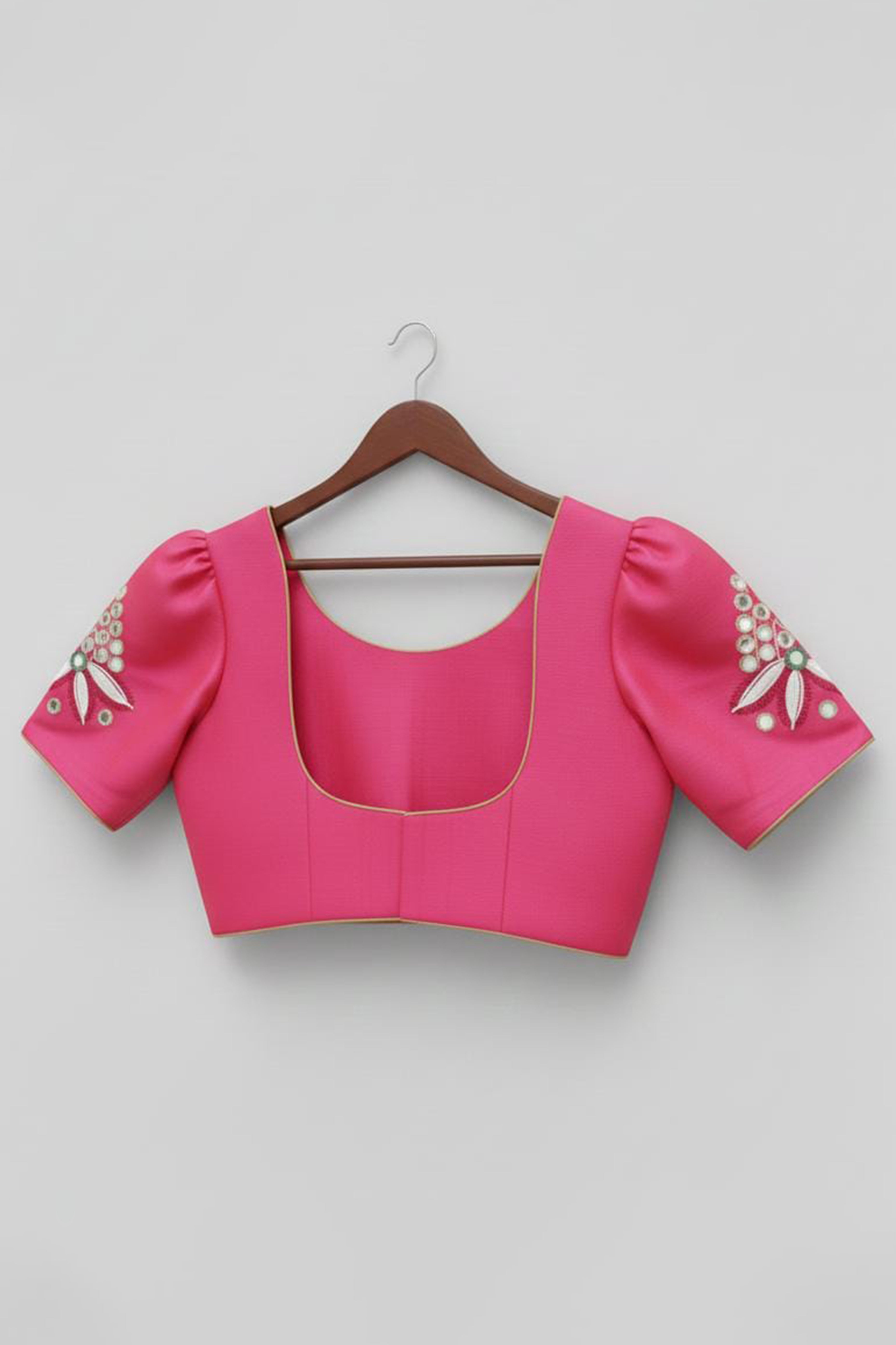 White & Pink Organza Saree Featuring Delicate Floral Foil Prints