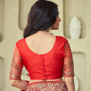 Pink Sequins Embroidered Georgette Saree
