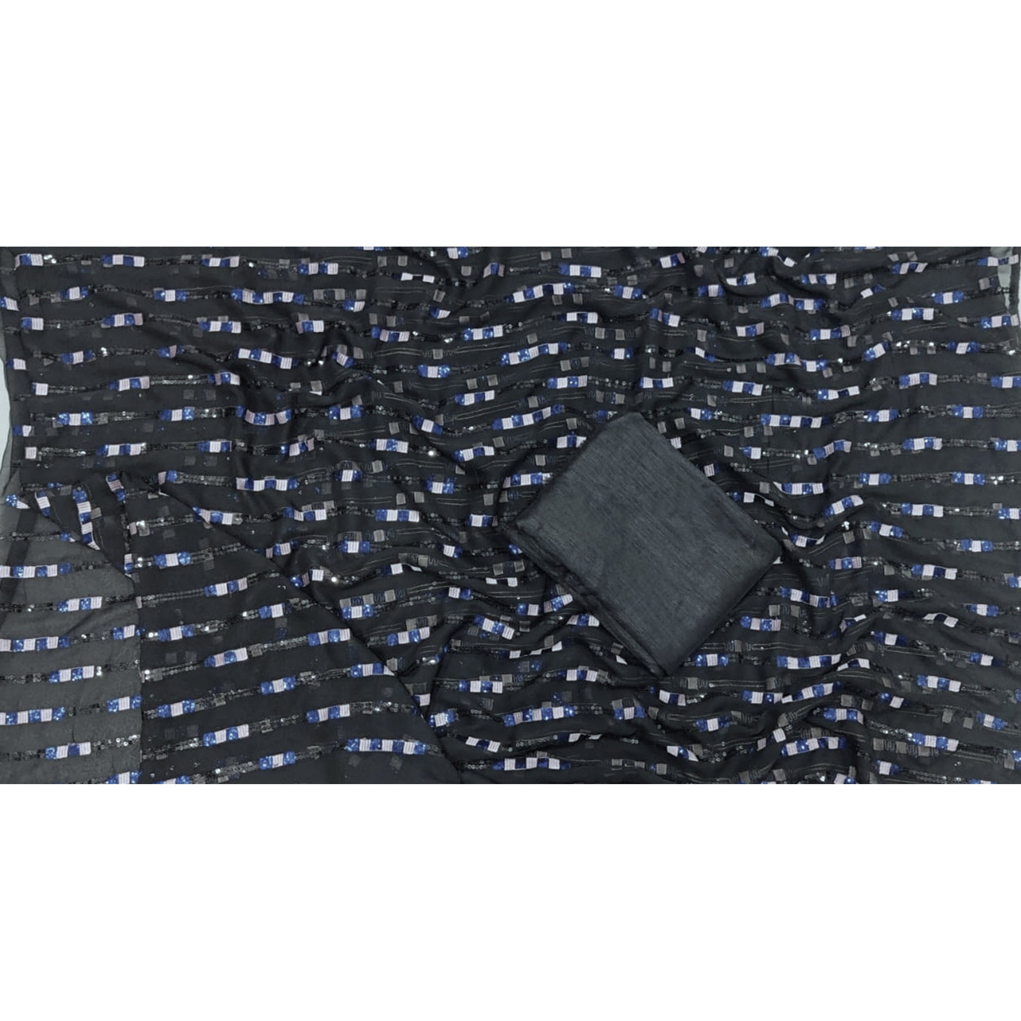 Black Sequins Embroidered Georgette Saree