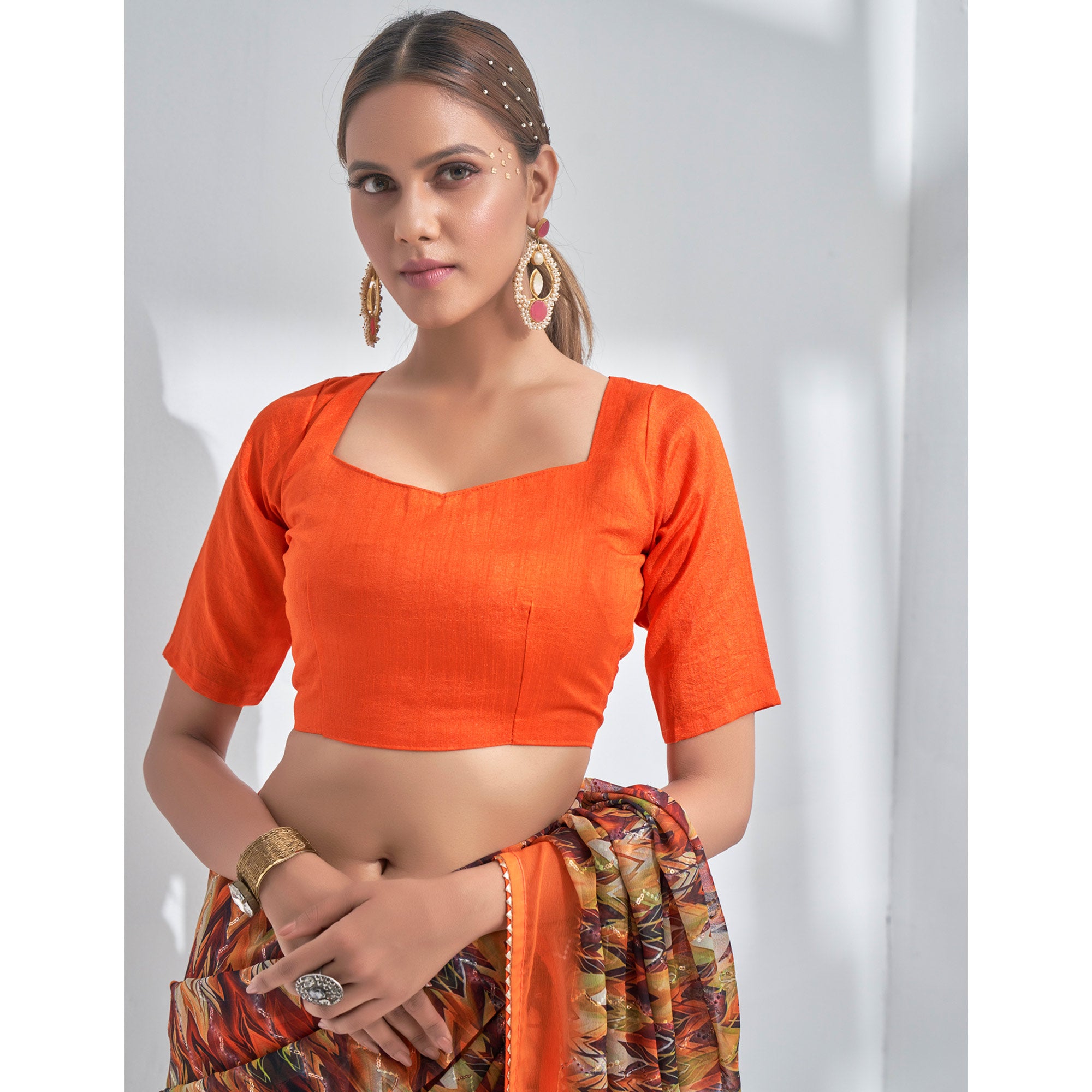 Multicolor Sequins Embroidered Georgette Saree
