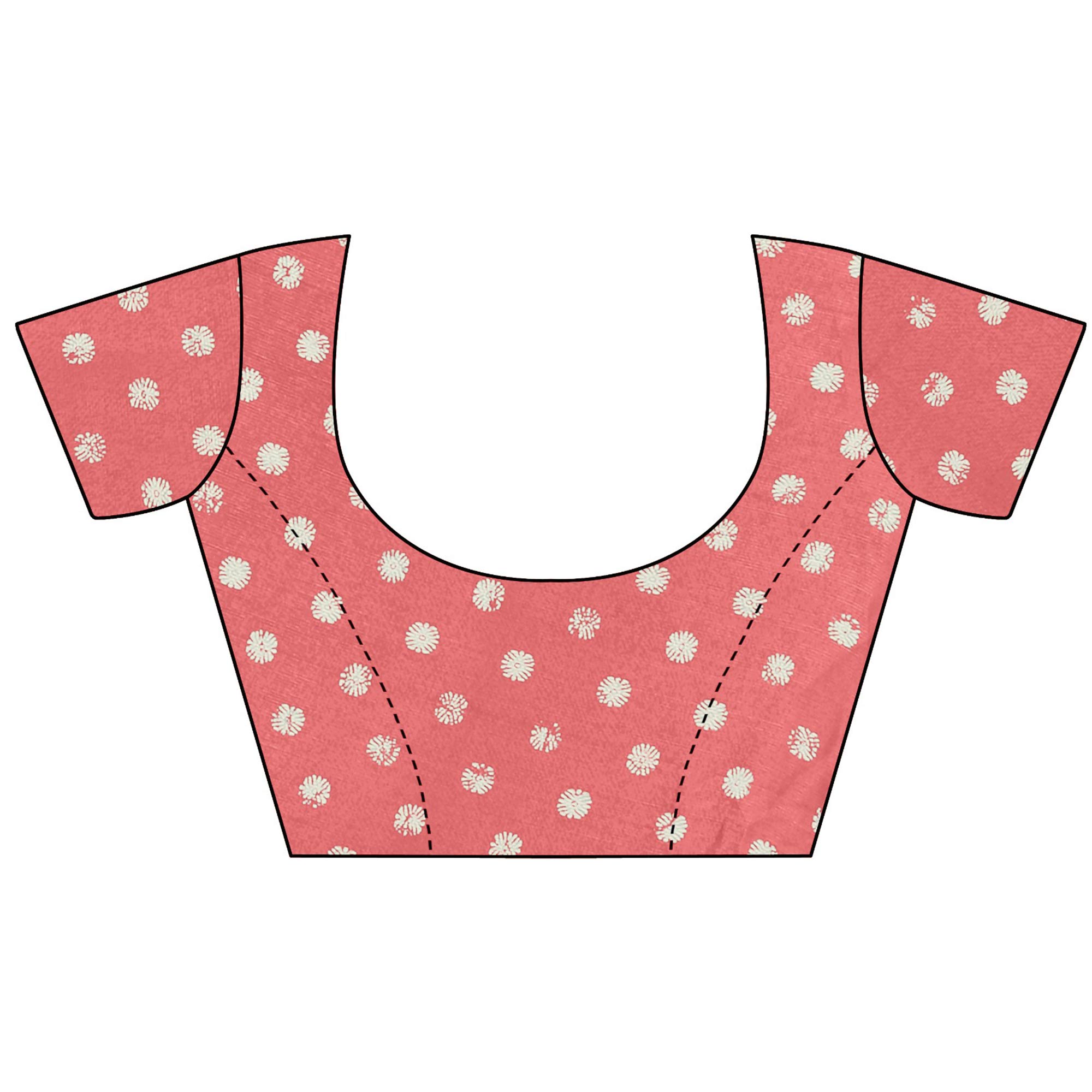 Peach Floral Printed Chiffon Saree