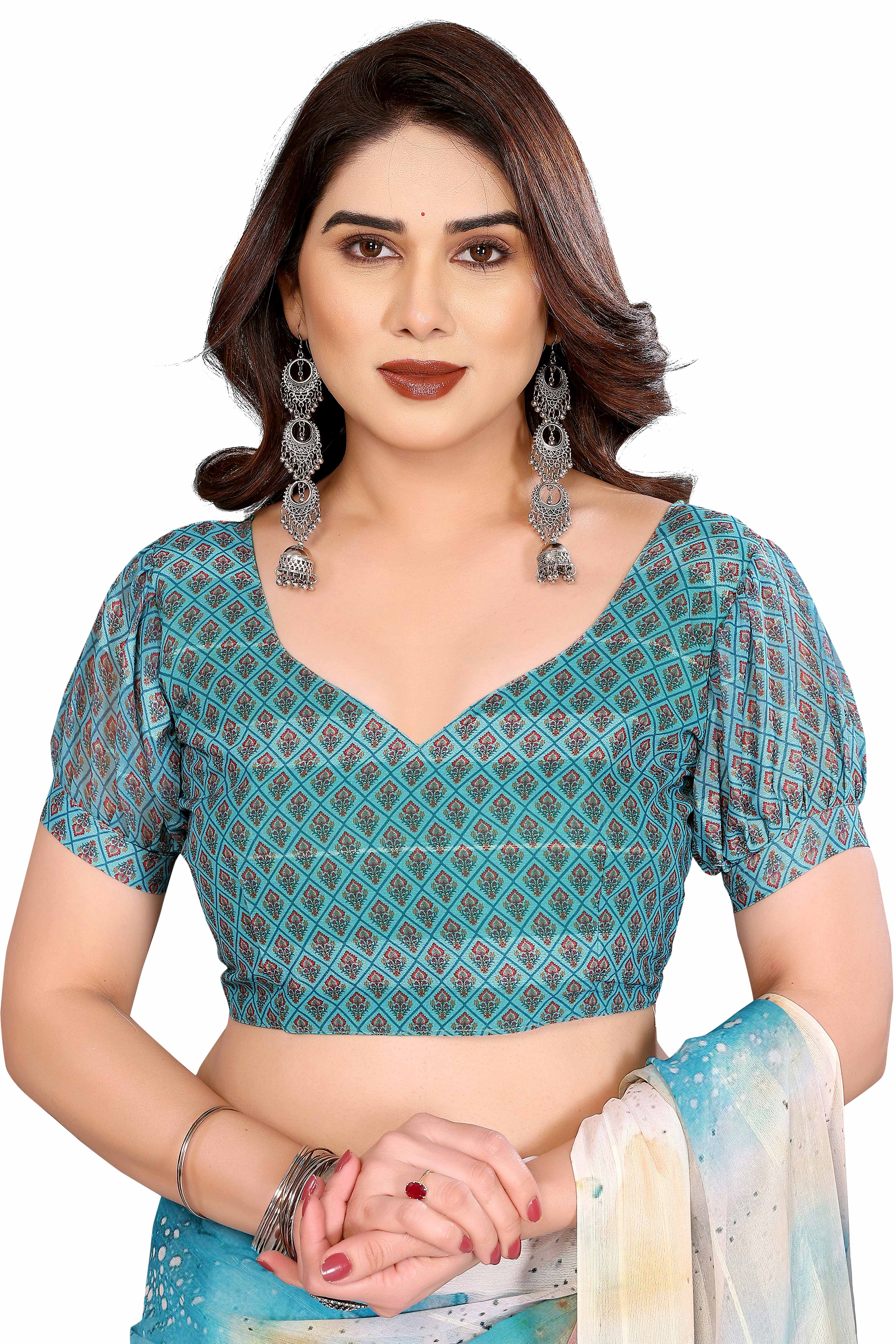 Luxury Multicolor Digital Print Georgette Saree With Subtle Zari Highlights & Vibrant Striped