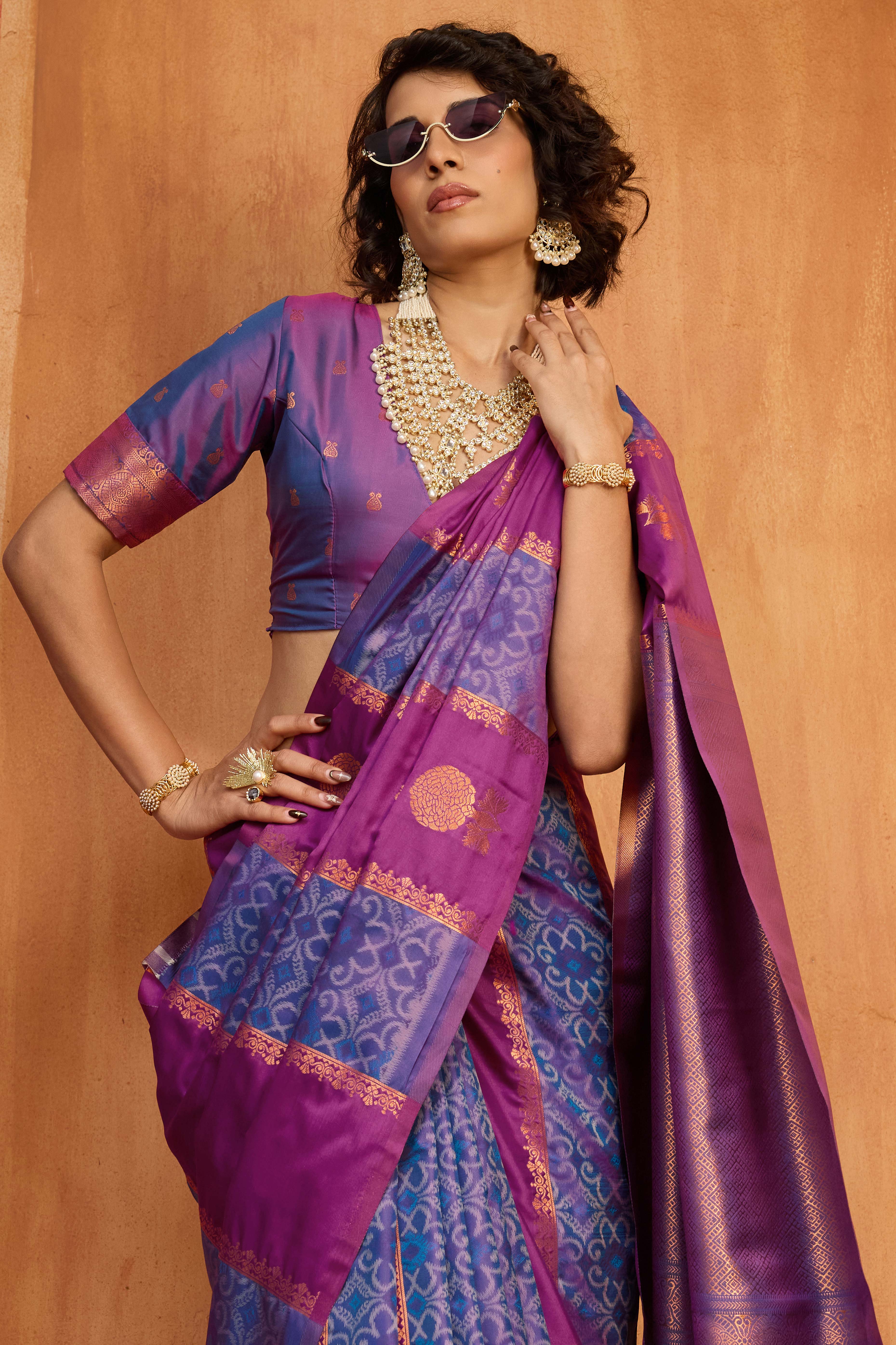 Classic Wine Floral Handloom Weaving Art Silk Saree With Statement Tassel Pallu