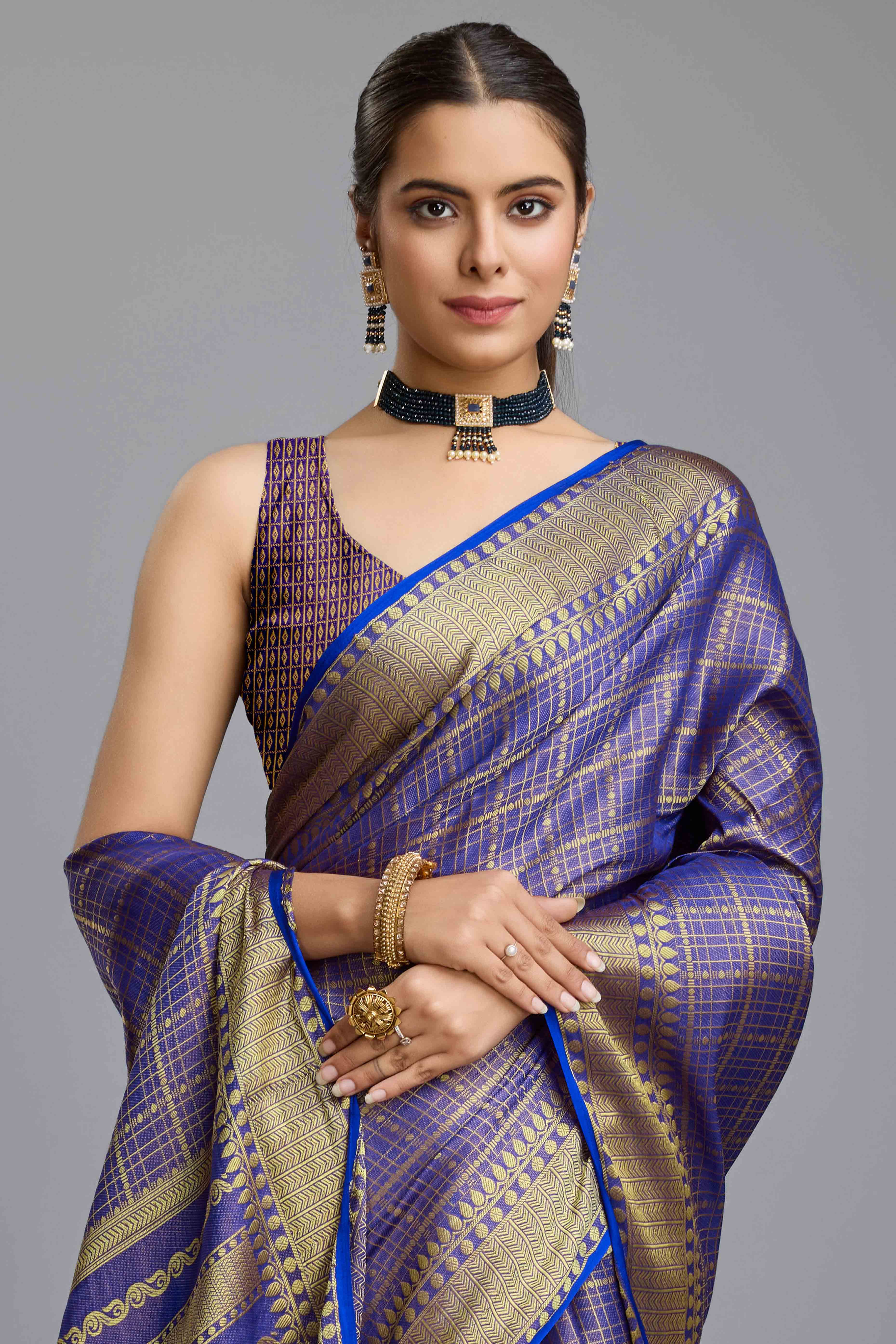 Blue Brocade Zari Weaving Mysore Silk Saree