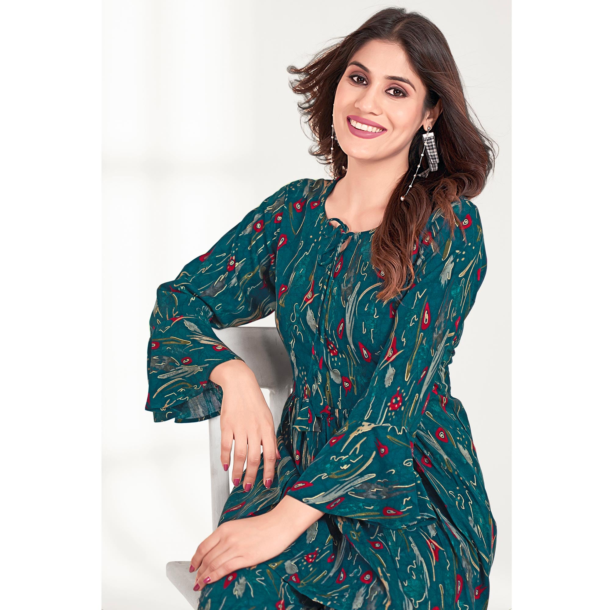 Morpich Foil Printed Rayon Co Ord Set