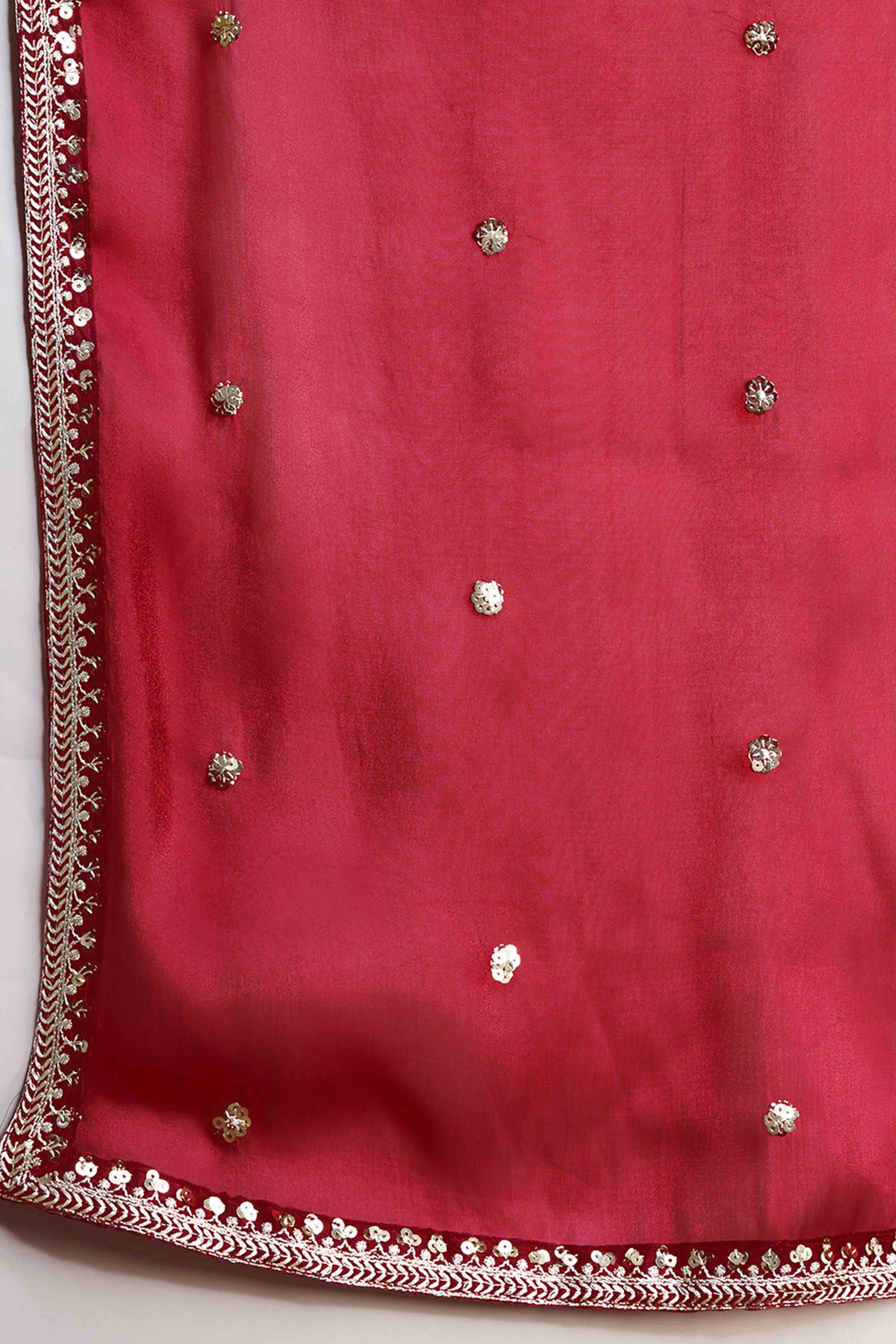 Pink Organza Saree Enhanced with Elegant Sequins Embellishments