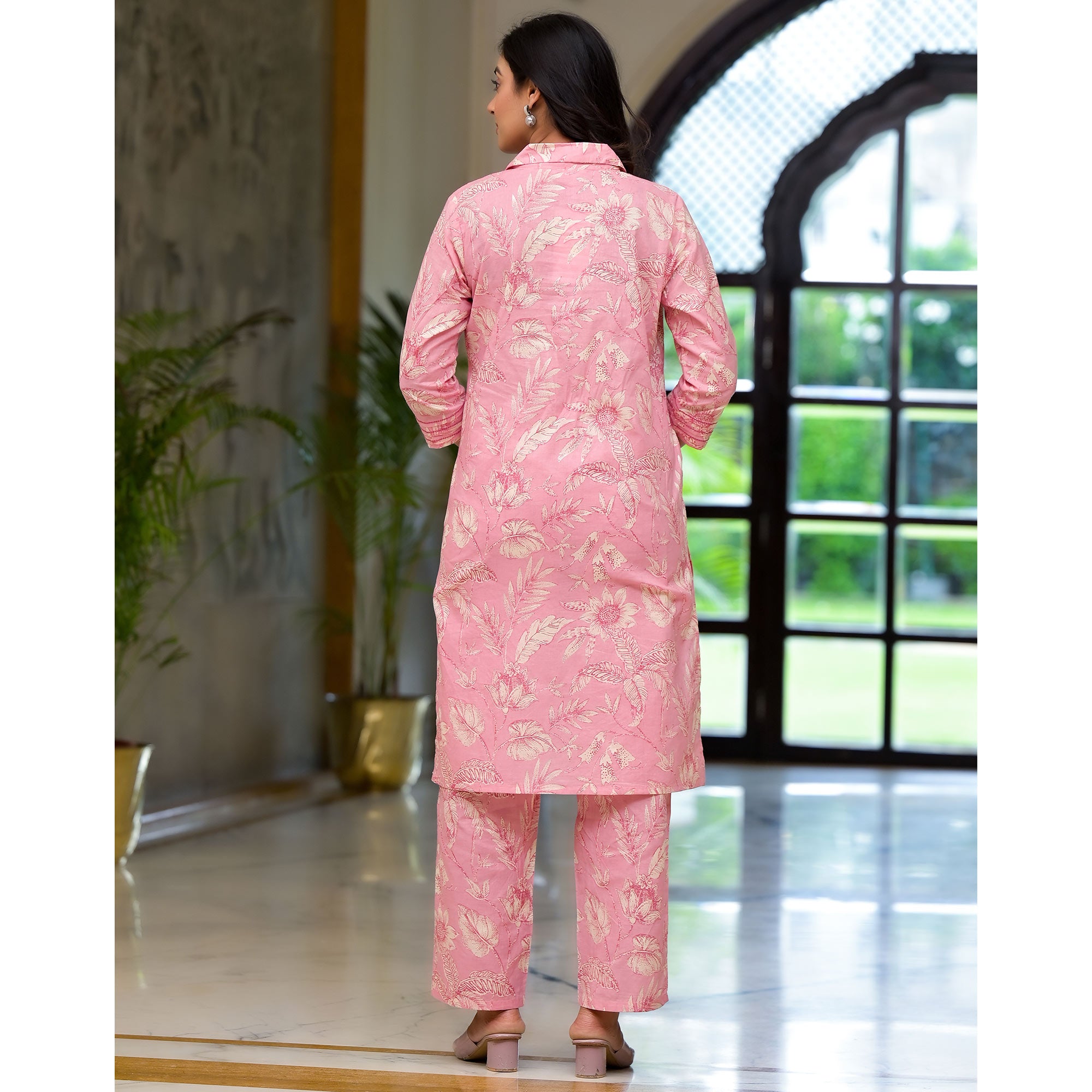 Pink Floral Printed Pure Cotton Co-ord Set