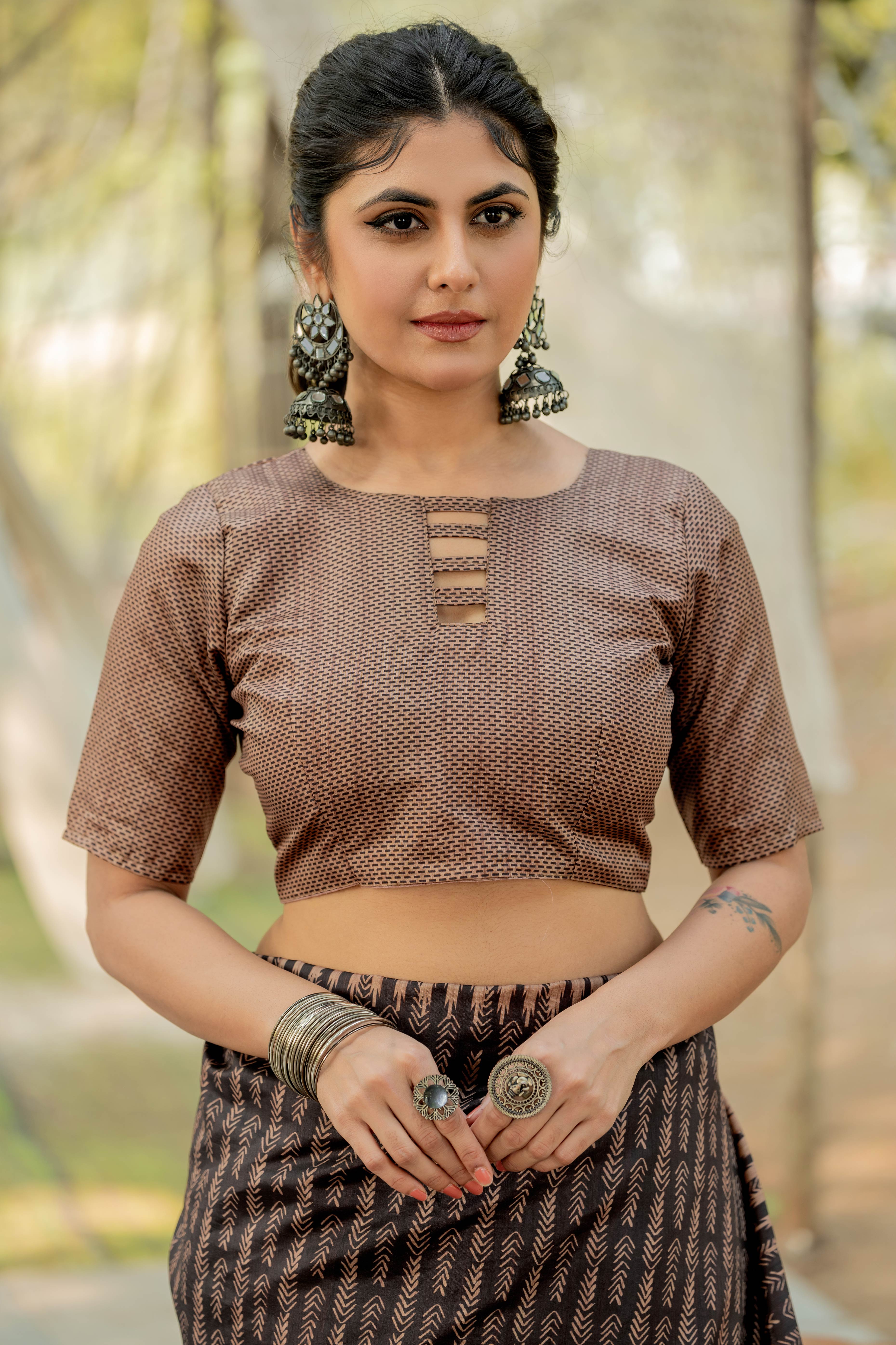 Black Kozi Cotton Silk Saree Indicating Digital Prints and Soft Tassel Edging