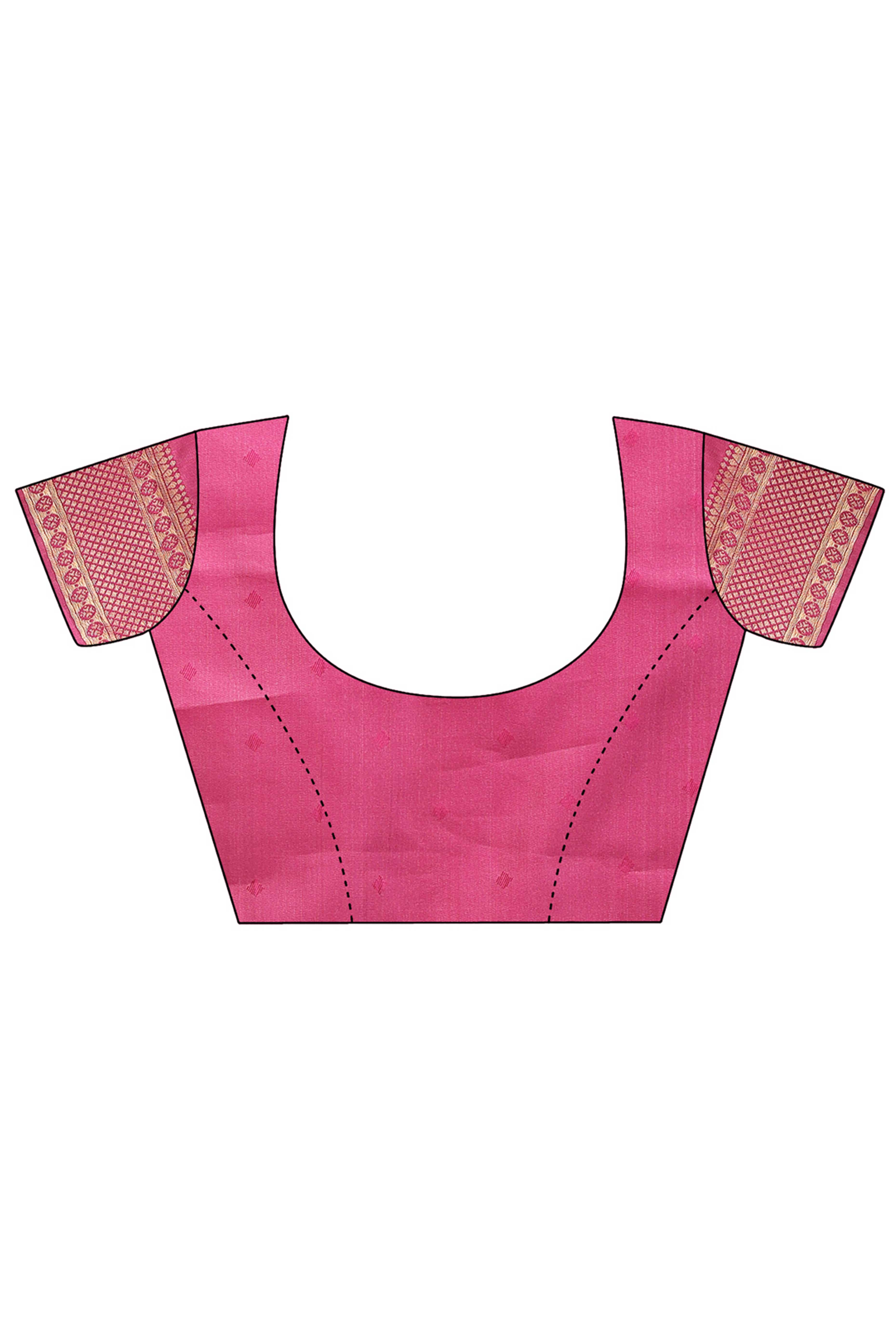 Cream Banarasi Silk Saree Featuring Lustrous Magenta Floral Zari Weaving and a Rich Contrast Border