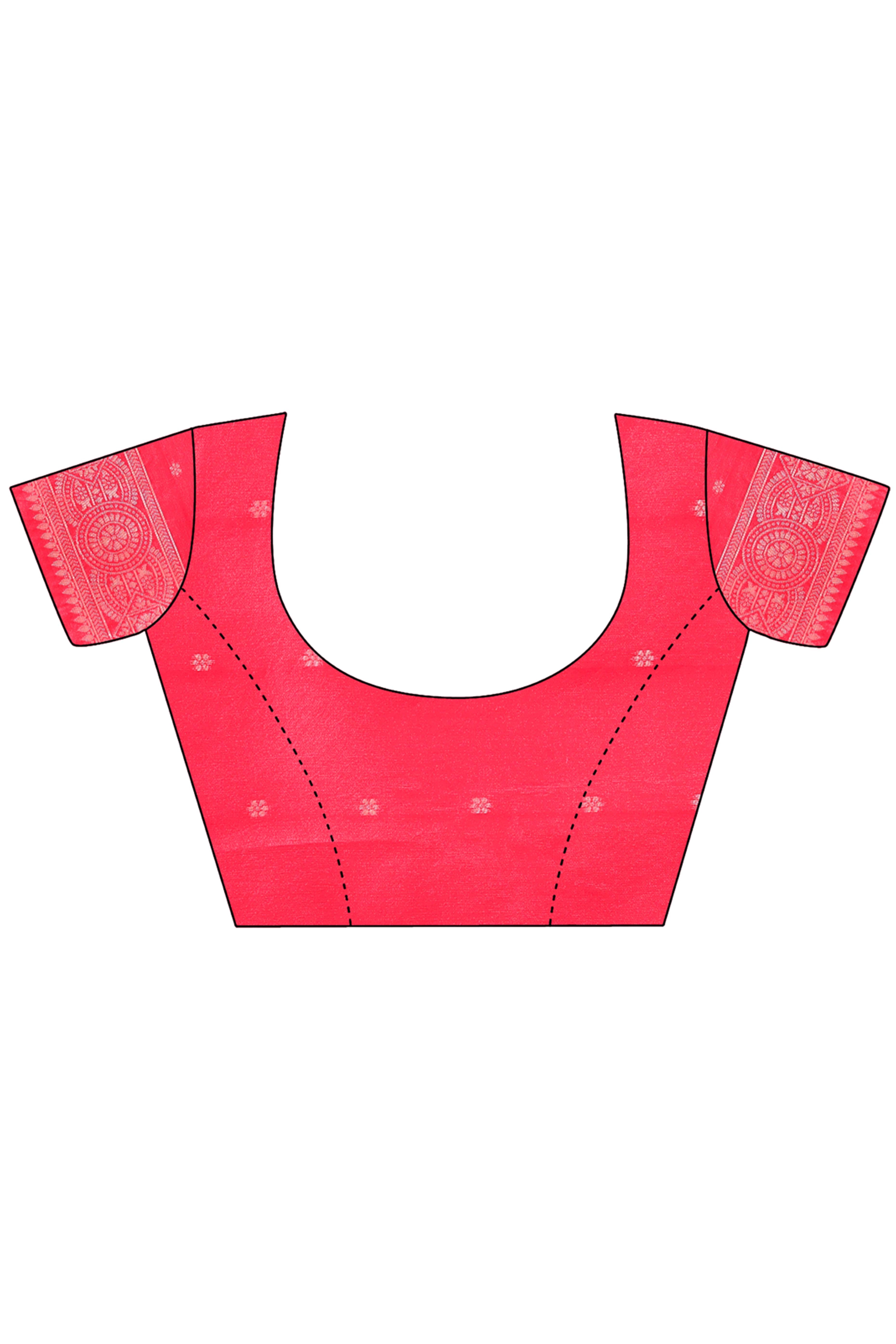 Red Banarasi Silk Saree With Intricate Floral Weave & Elegant Tassel Accents