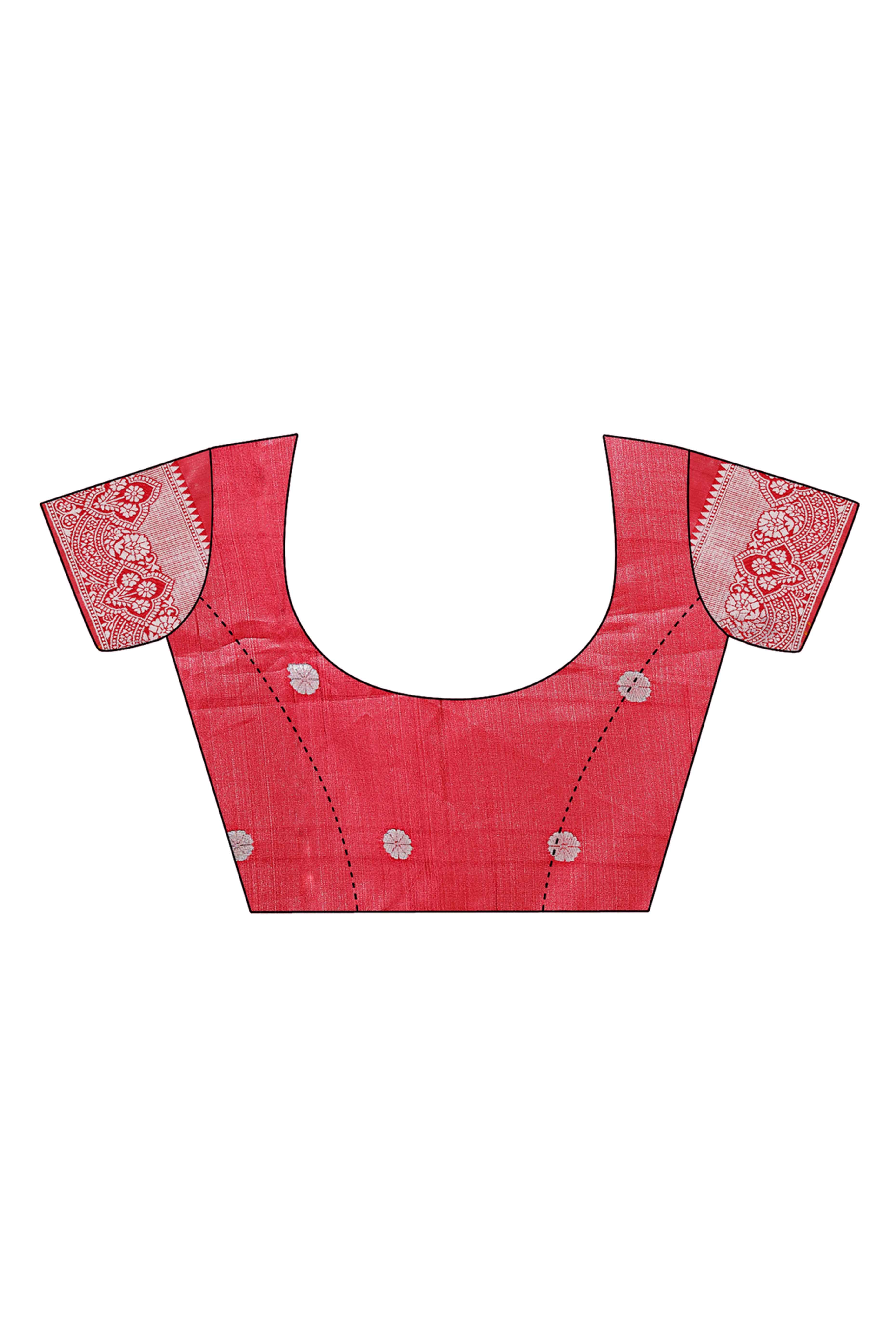 Peach Lichi Silk Blend Saree With Intricate Paisley Zari Weave & Graceful Tassels