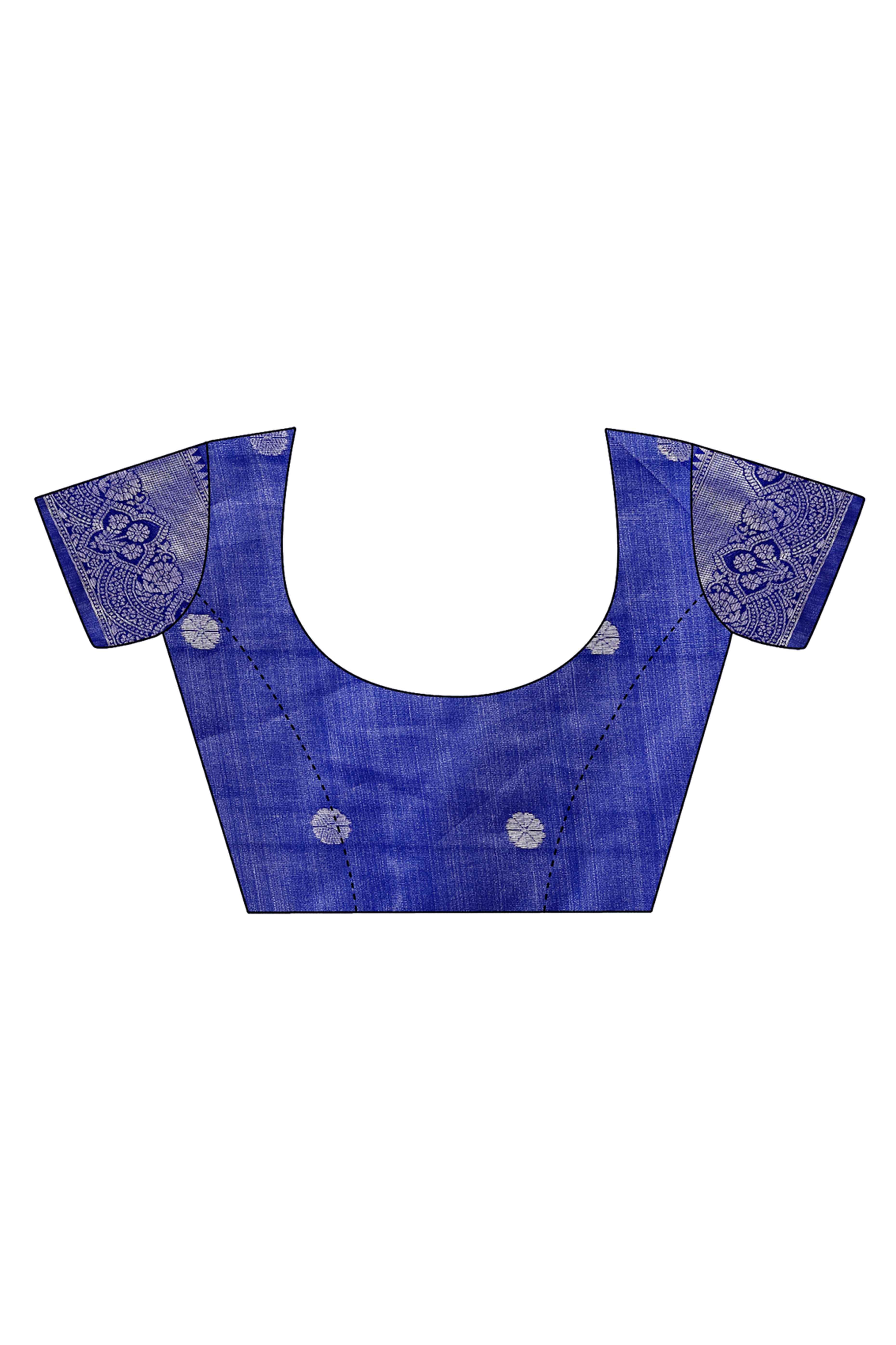 Light Blue Lichi Silk Blend Saree With Intricate Paisley Zari Weave & Graceful Tassels