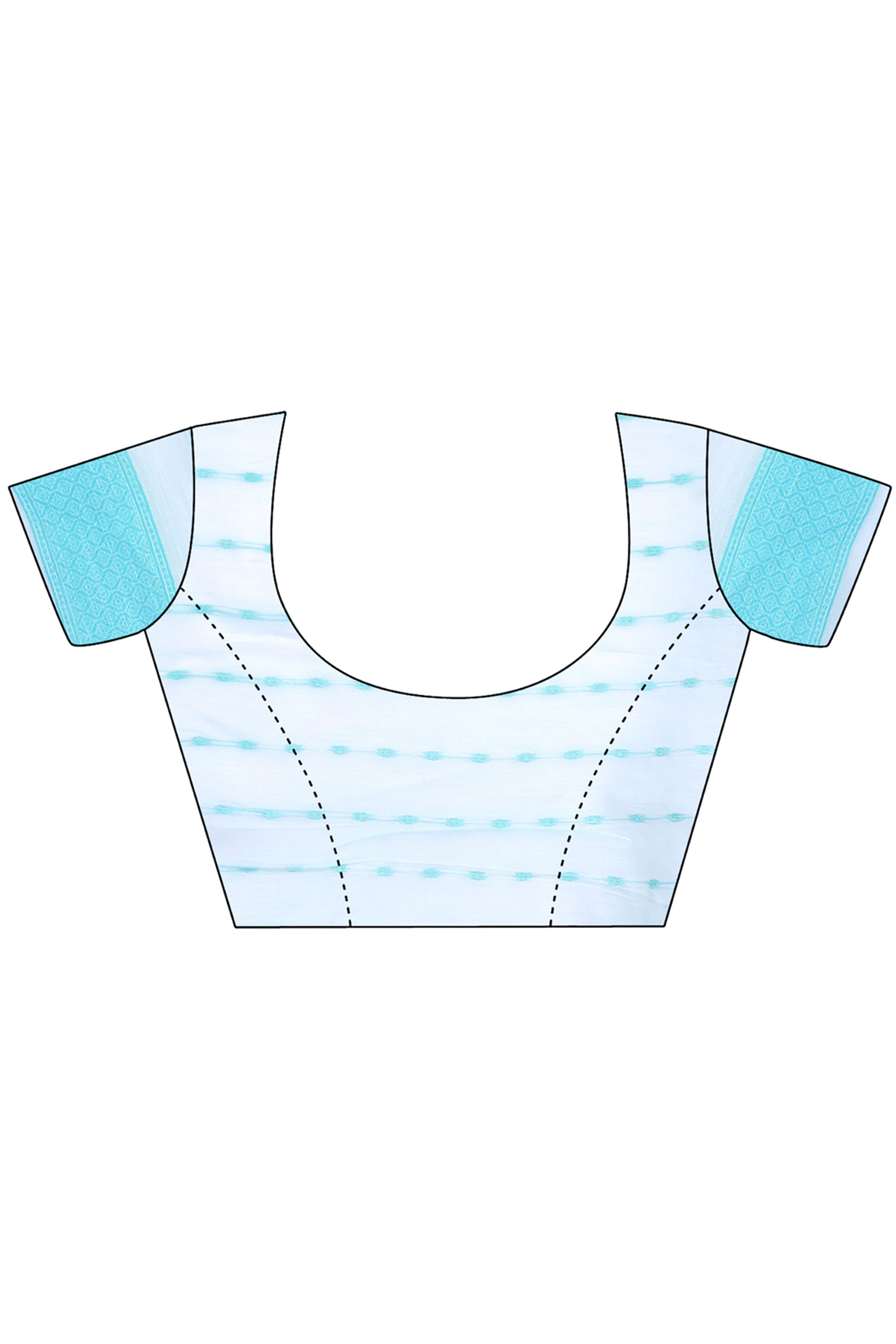 Sky Blue Floral Pattern Woven Saree in a Soft Cotton Blend with Tasseled Edges