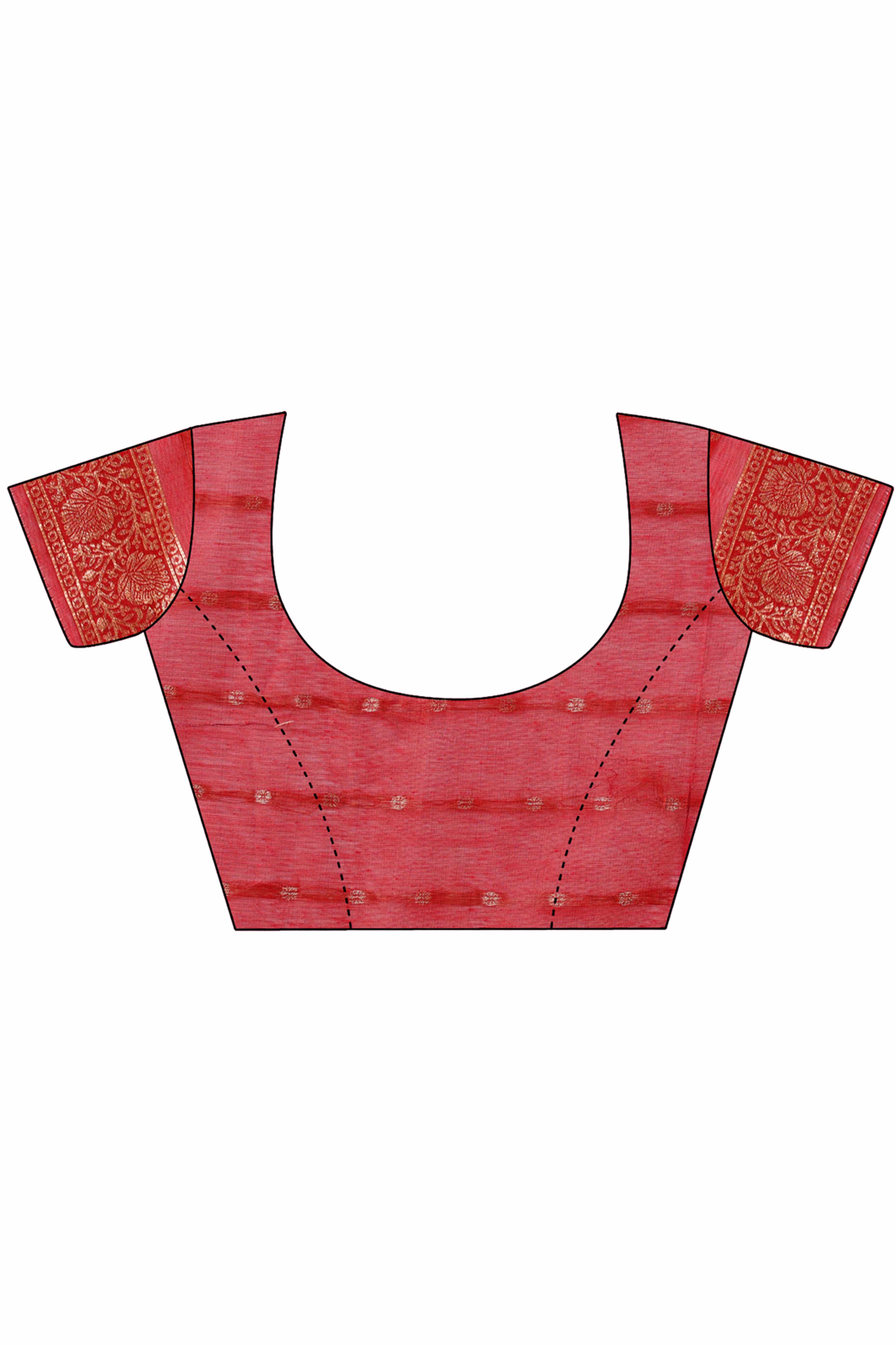 Maroon Cotton Blend Saree With Intricate Floral Zari Weaving & Elegant Tassel Accents