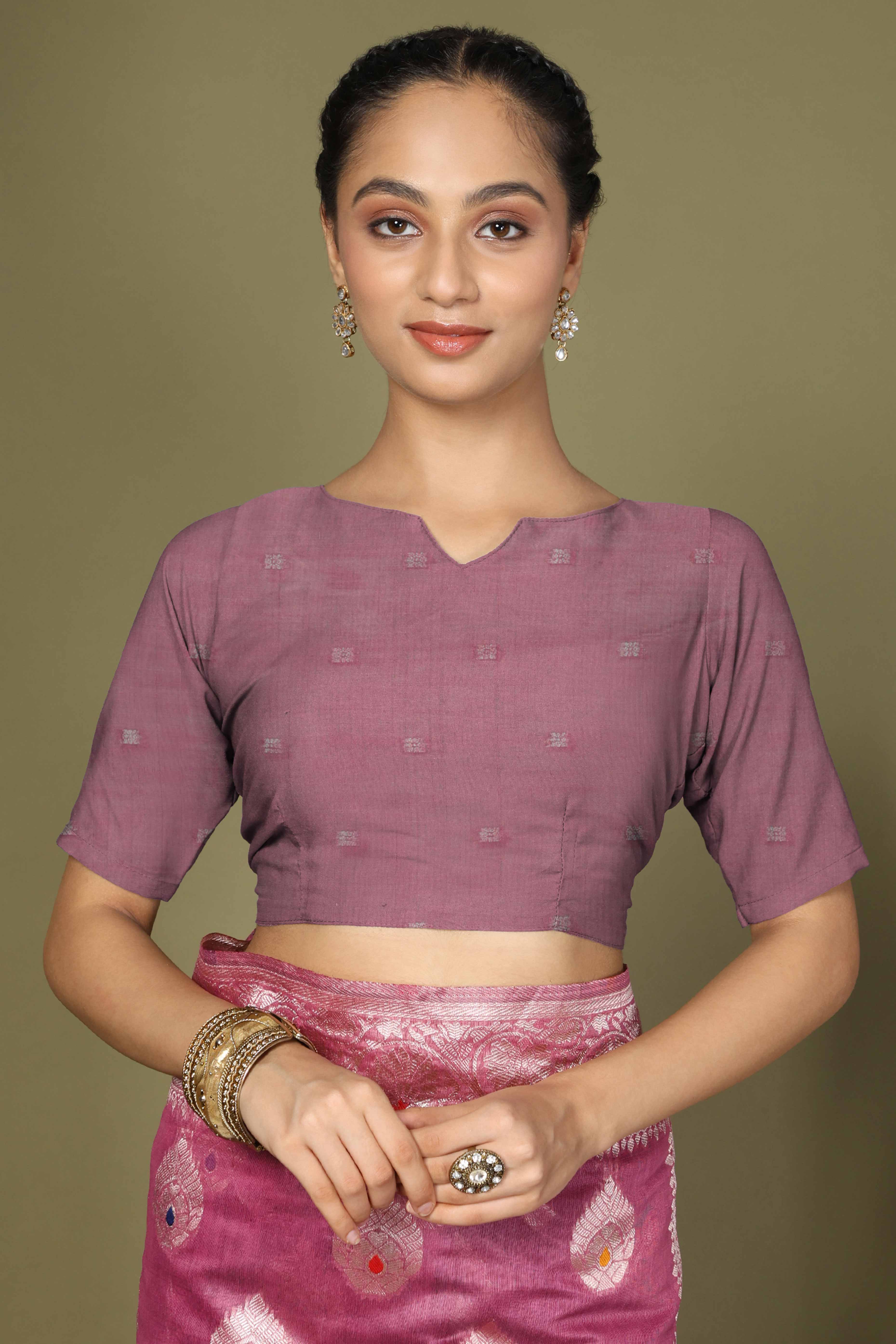 Onion Pink Saree In Linen Cotton Featuring Floral Zari Weaving & Digital Printed Pallu