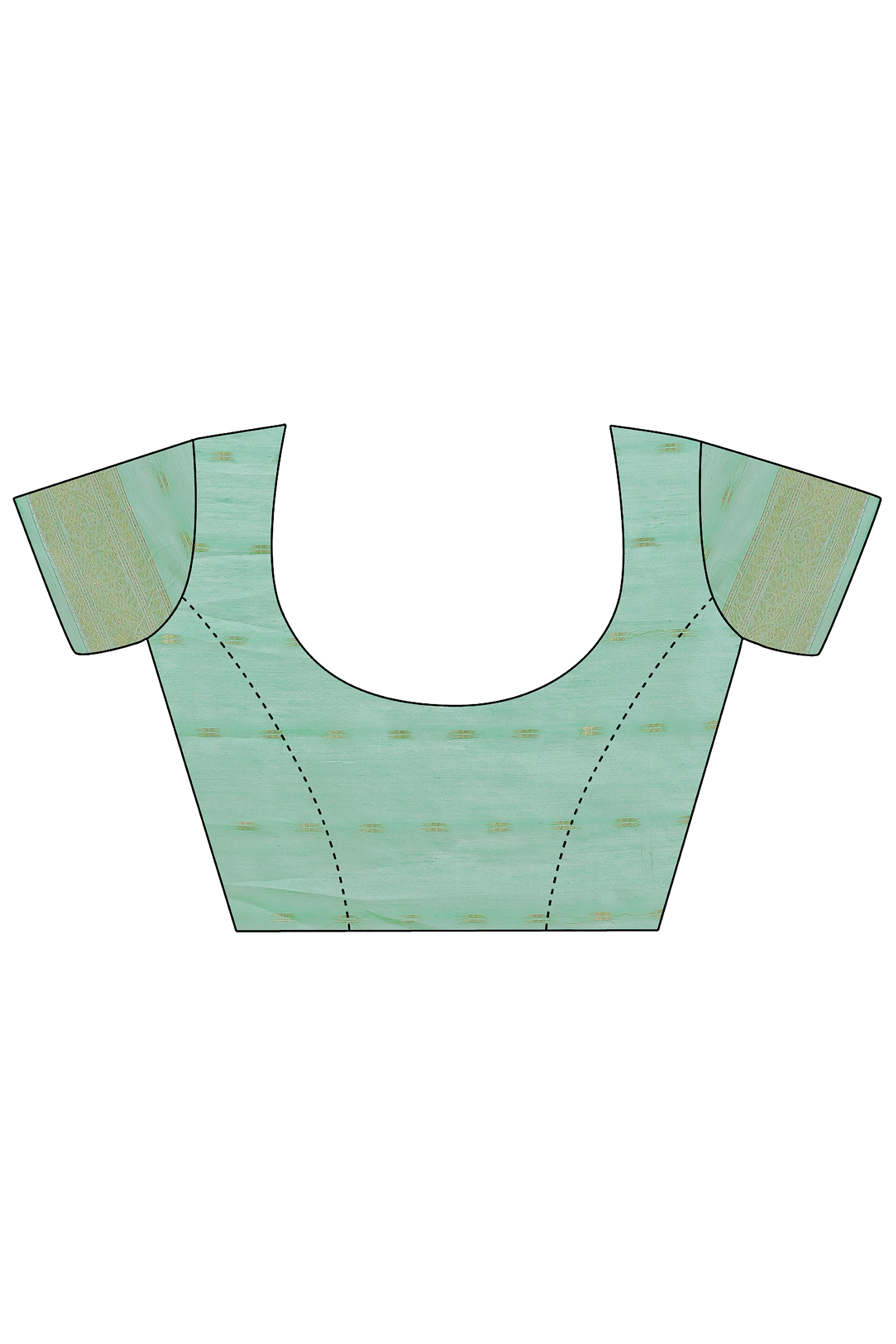 Sea Green Zari Work Cotton Silk Saree Finished with Luxe Tassels