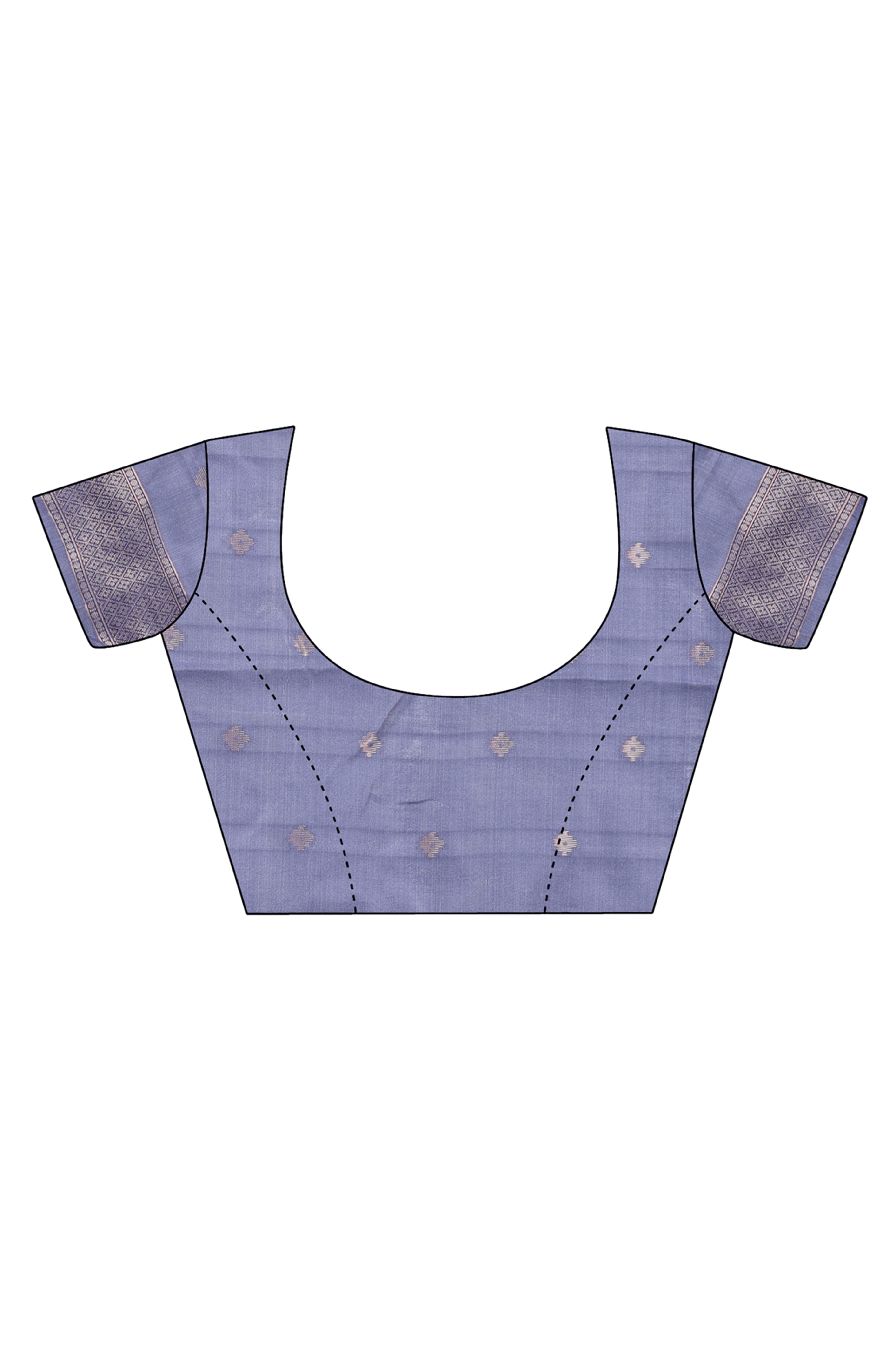 Majestic Zari Woven Blue Linen Cotton Saree With Graceful Tassel Pallu