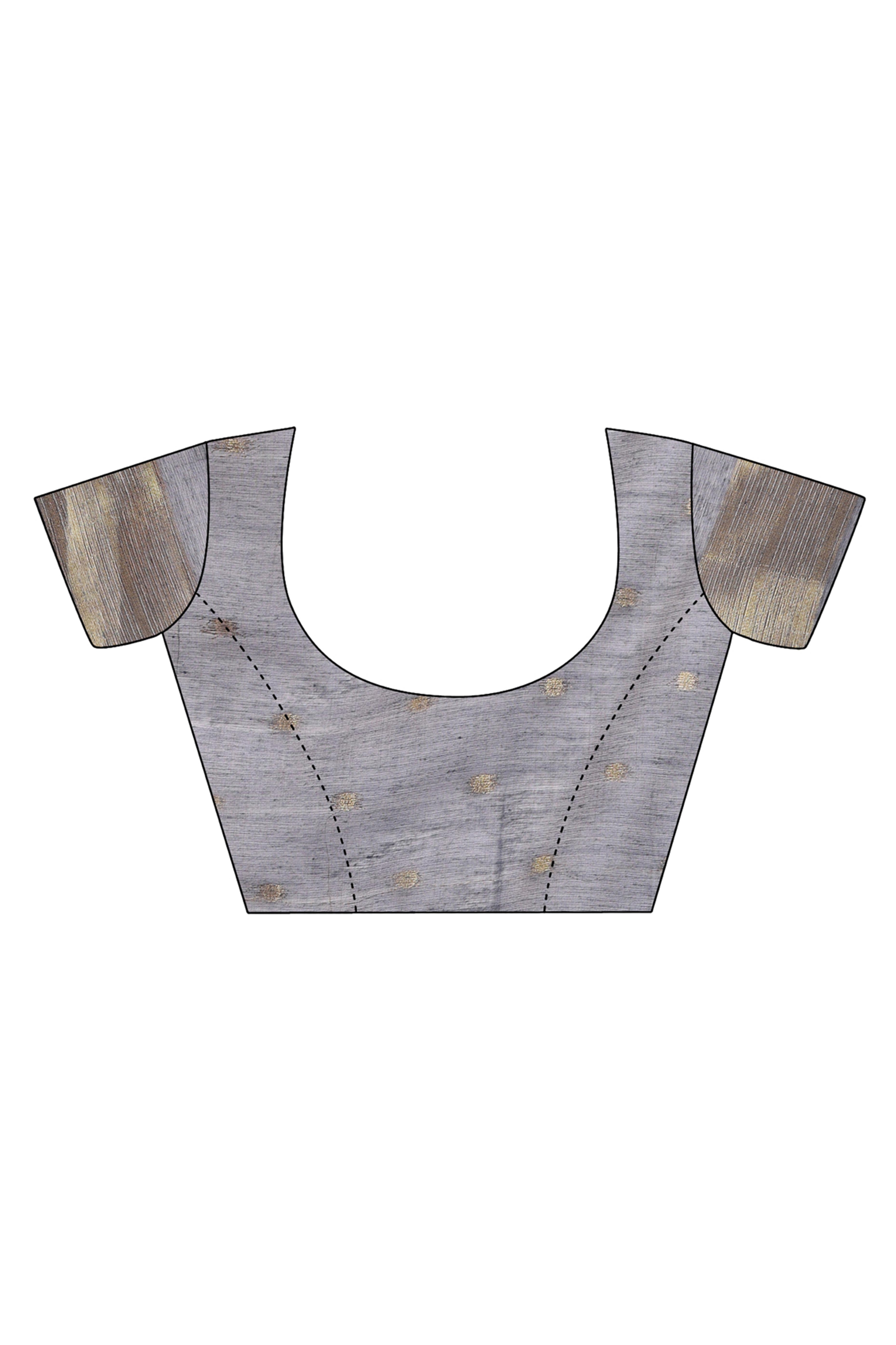 Stylish Grey Traditional Ikkat Style Zari Weaving Cotton Blend Saree with Subtle Tassel Ornaments