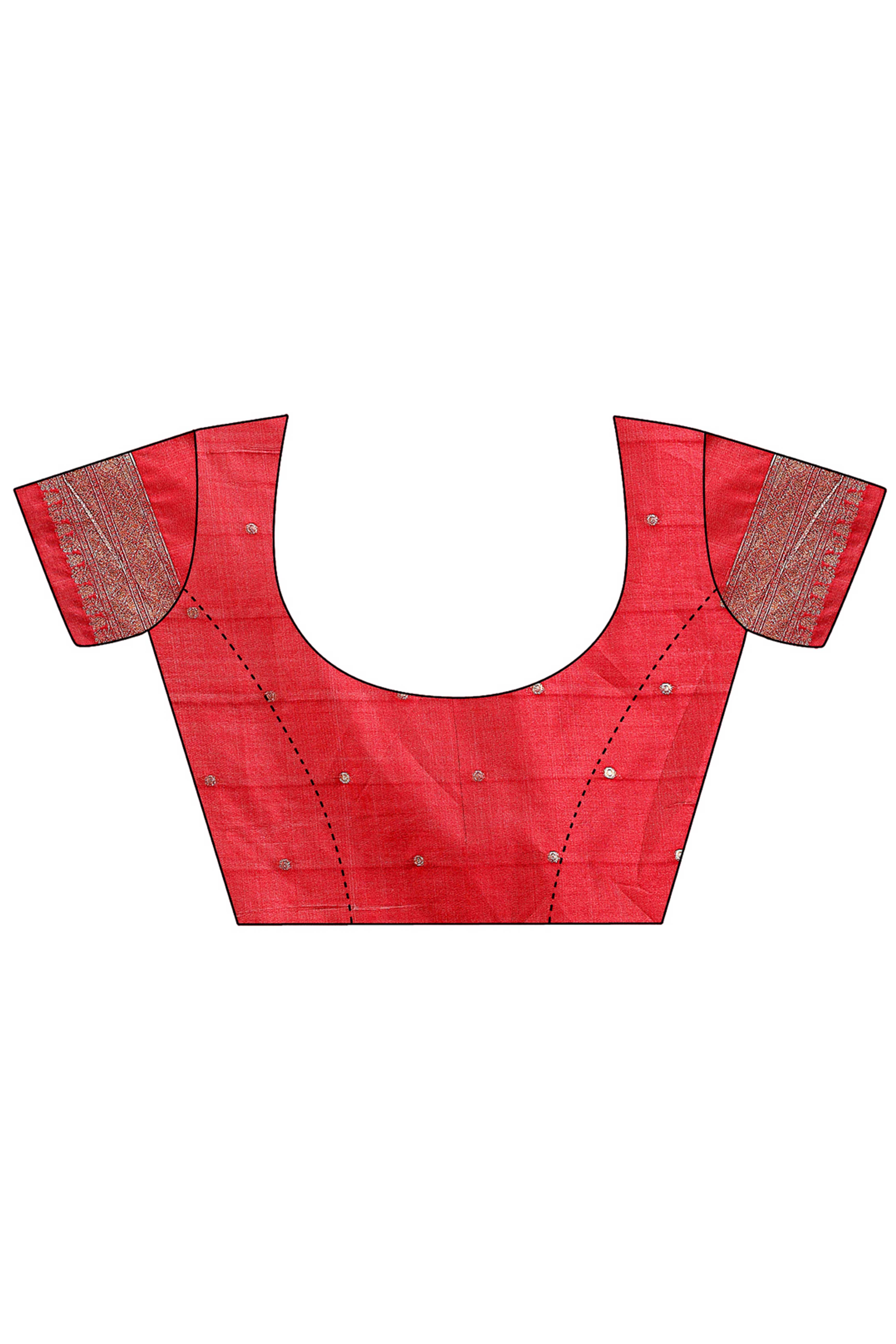 Red Saree with Zari Woven Geometric Motifs and Graceful Tassel Accents