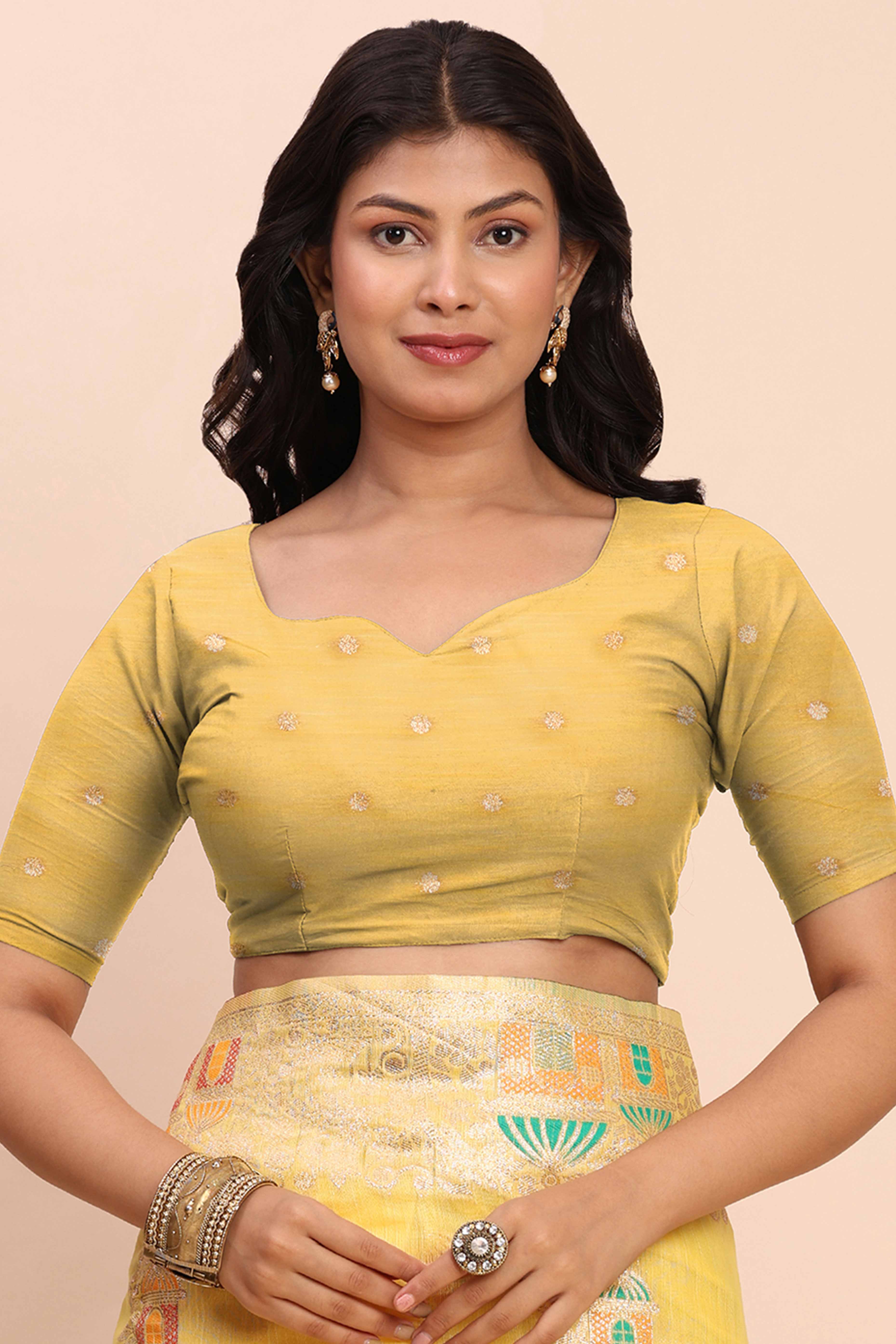 Yellow Bloom Zari Woven Linen Cotton Saree Adorned With Floral Motifs & A Tassel Finish