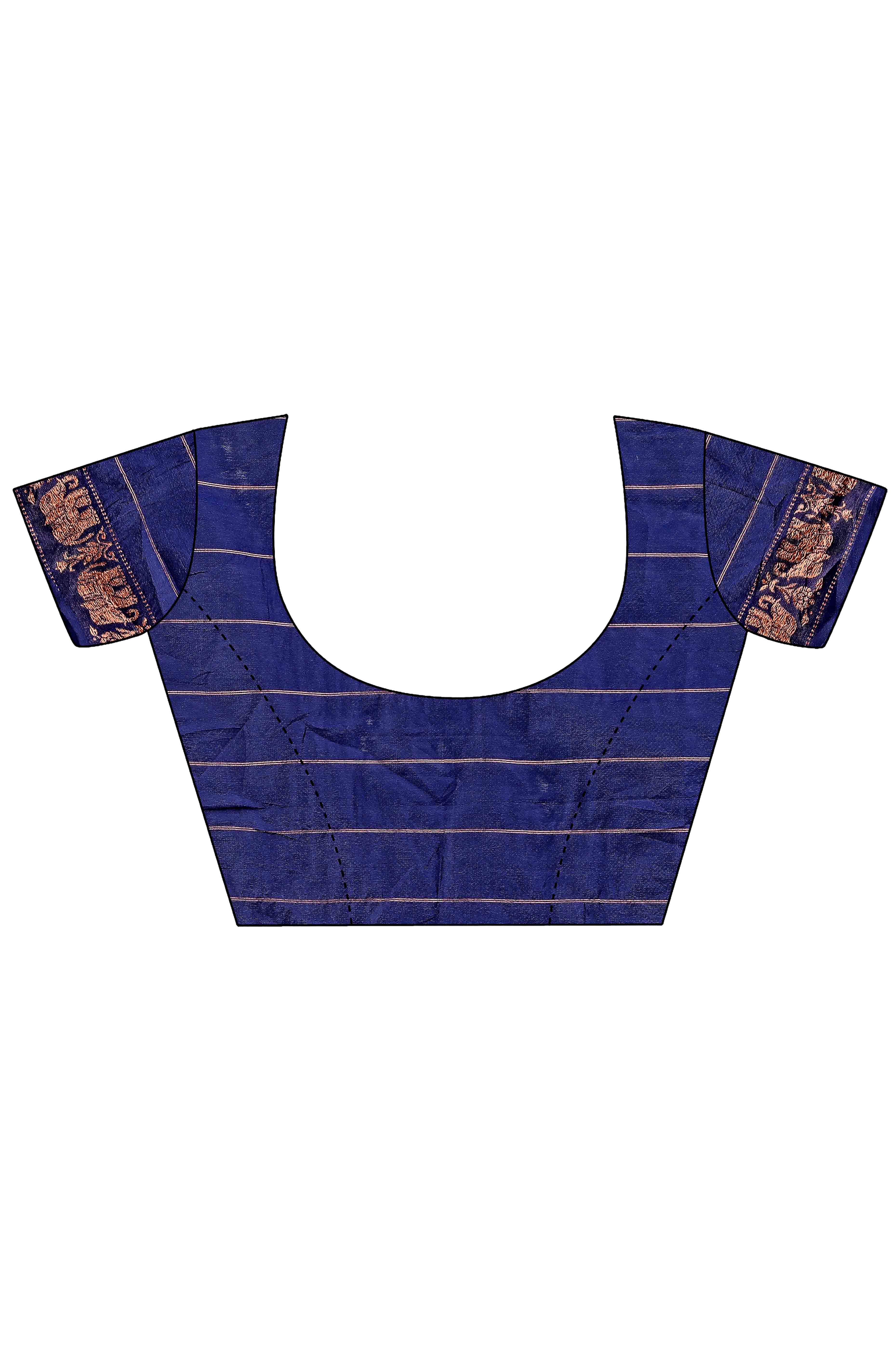 Navy Blue Saree in Banarasi Silk with Luxurious Zari Brocade Weaving