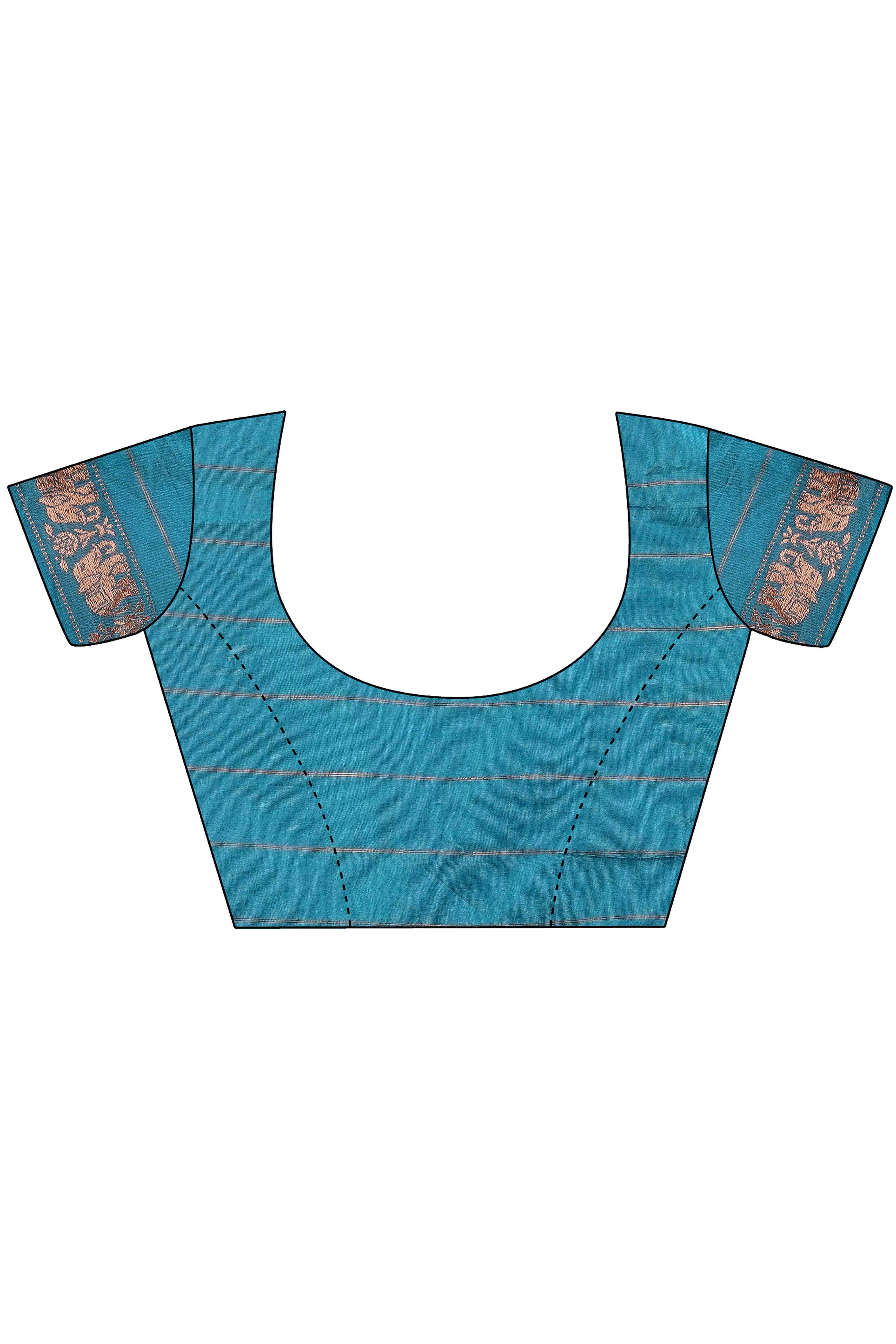 Teal Saree in Banarasi Silk with Luxurious Zari Brocade Weaving