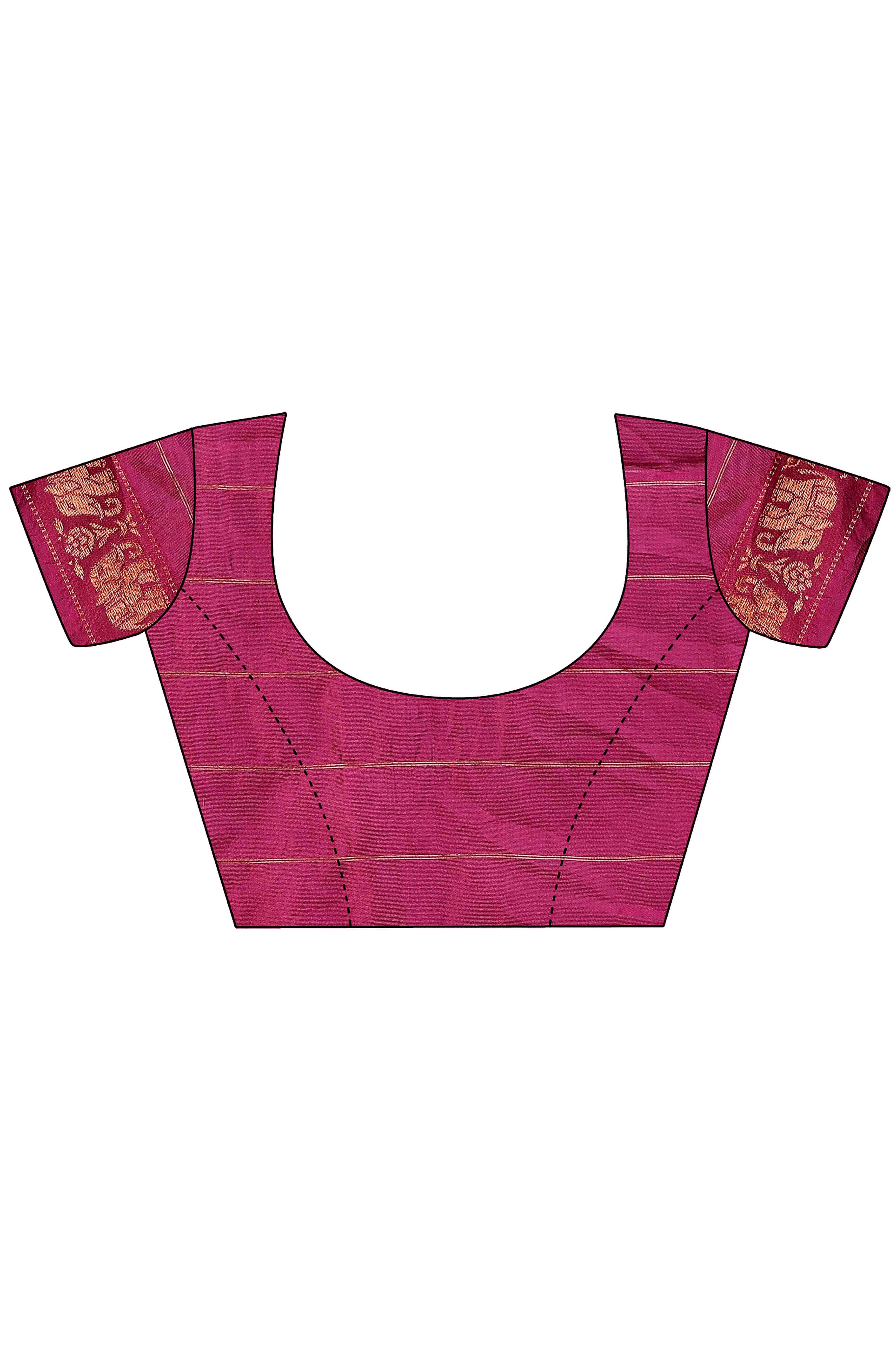 Magenta Saree in Banarasi Silk with Luxurious Zari Brocade Weaving