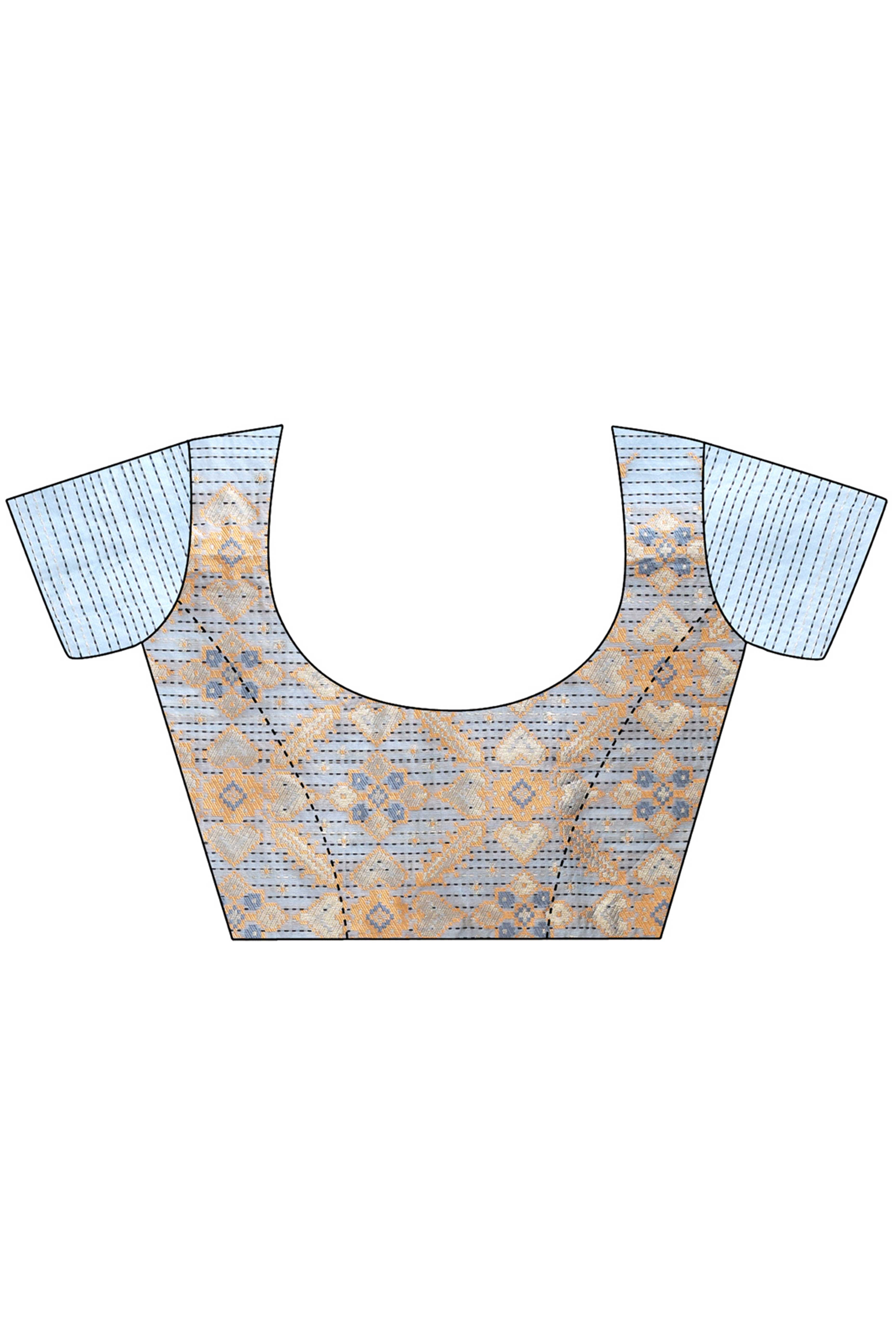 Sky Blue Saree in Cotton Silk with Heritage Inspired Zari Woven Accents