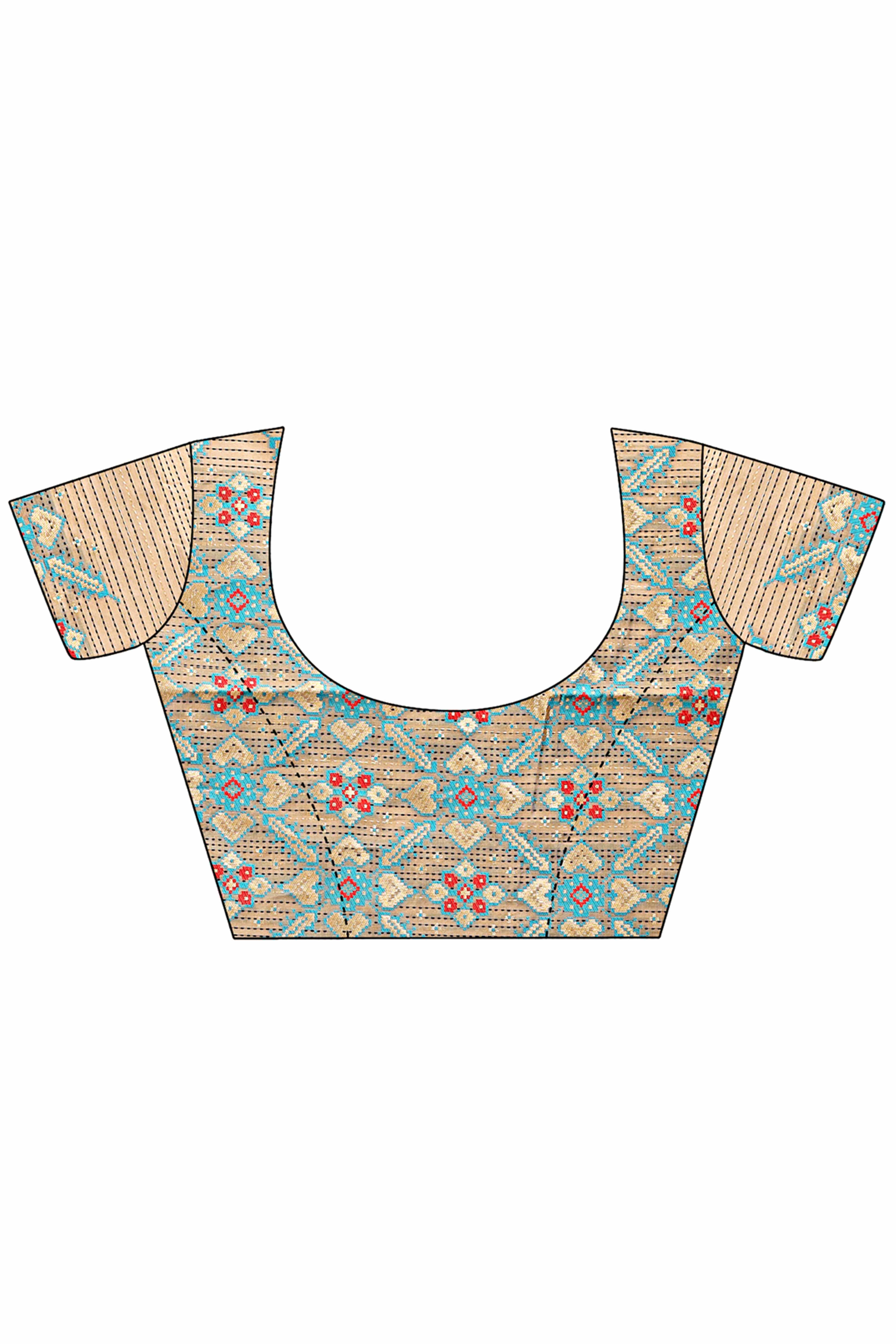 Beige Saree in Cotton Silk with Heritage Inspired Zari Woven Accents