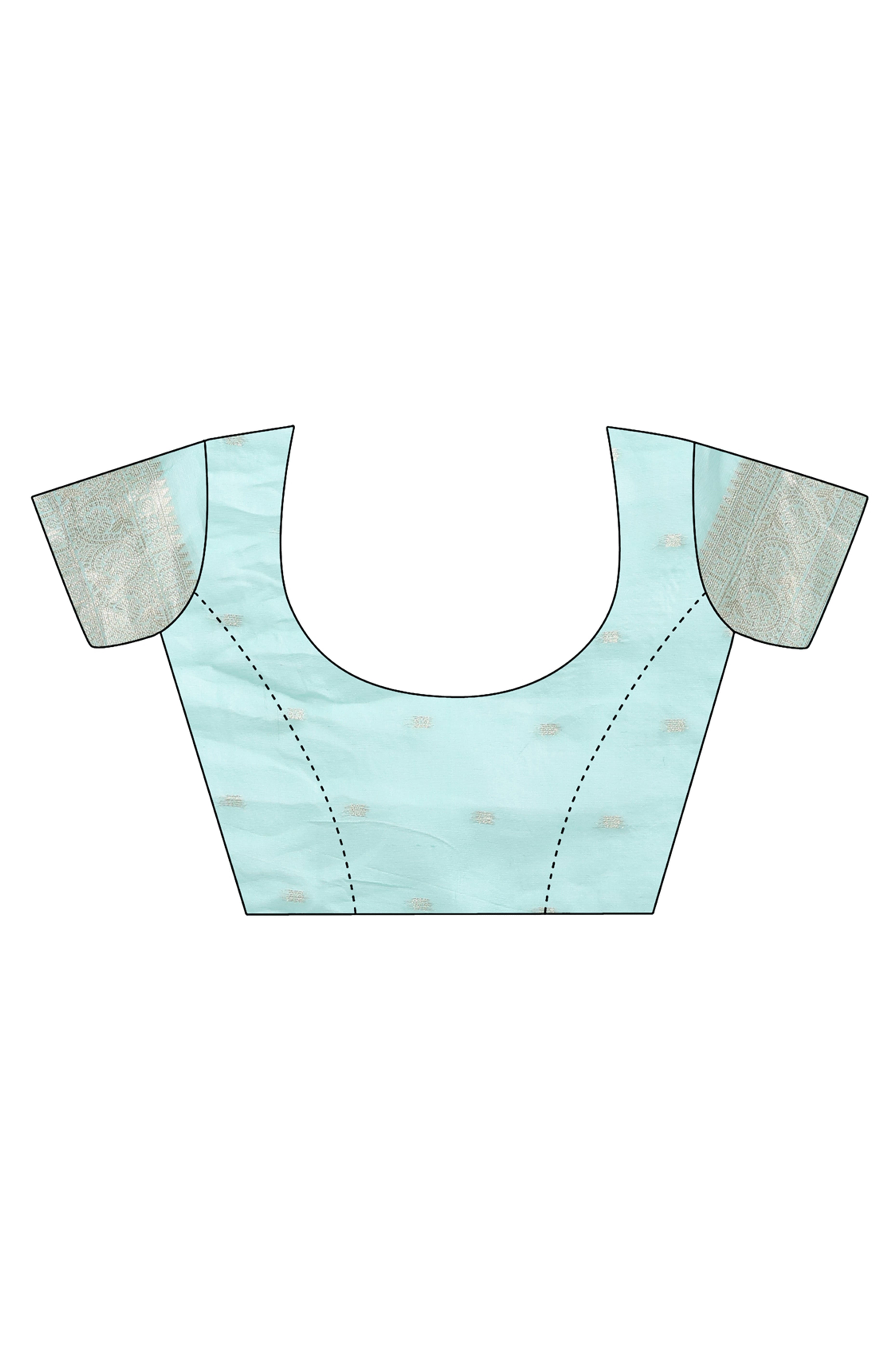 Serene Sea Green Geometric Style Zari Weaving Cotton Blend Saree Featuring Artistic Tassels