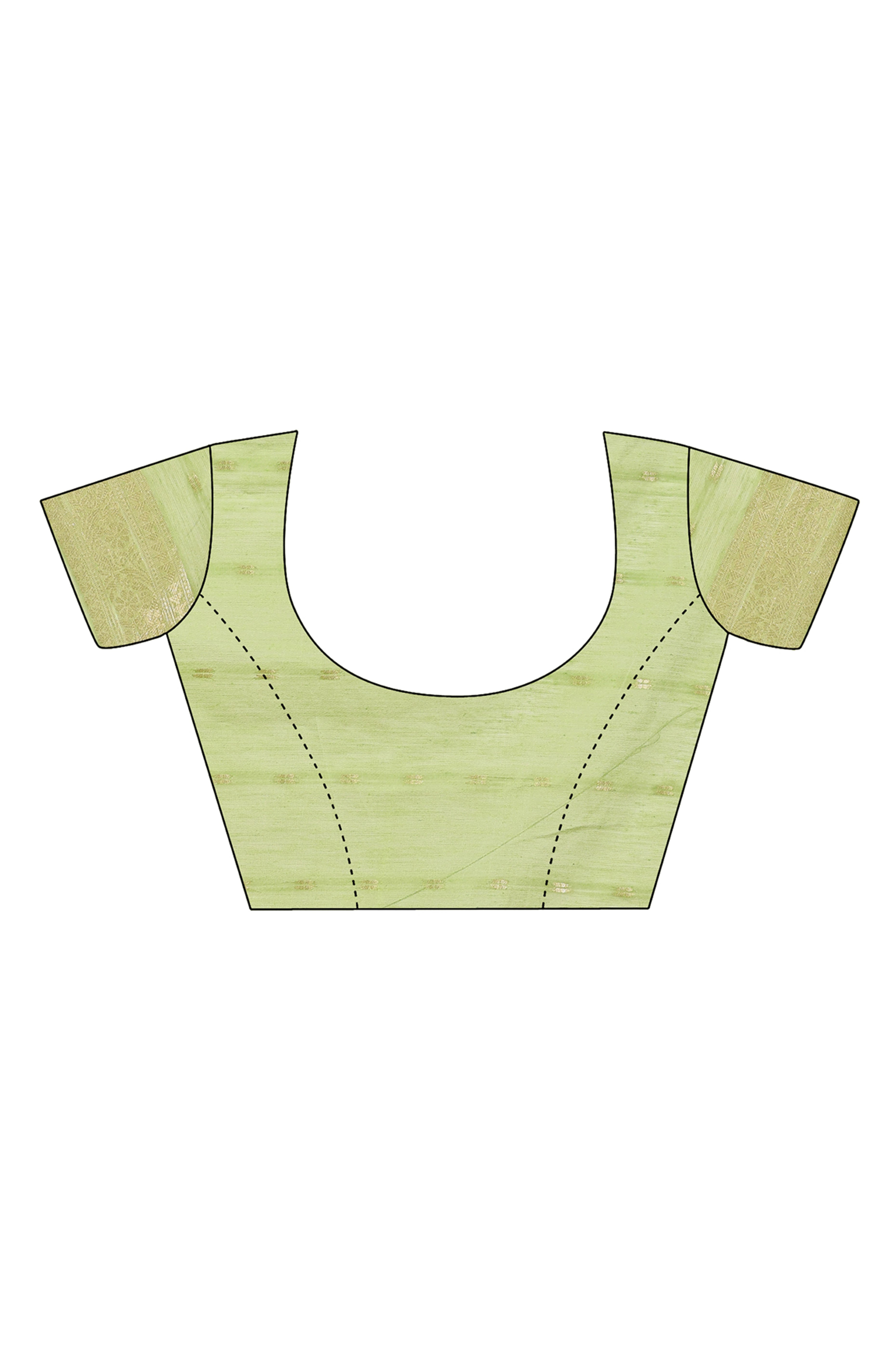 Green Linen Cotton Saree With Intricate Floral Zari Weaving & Tassel Edge