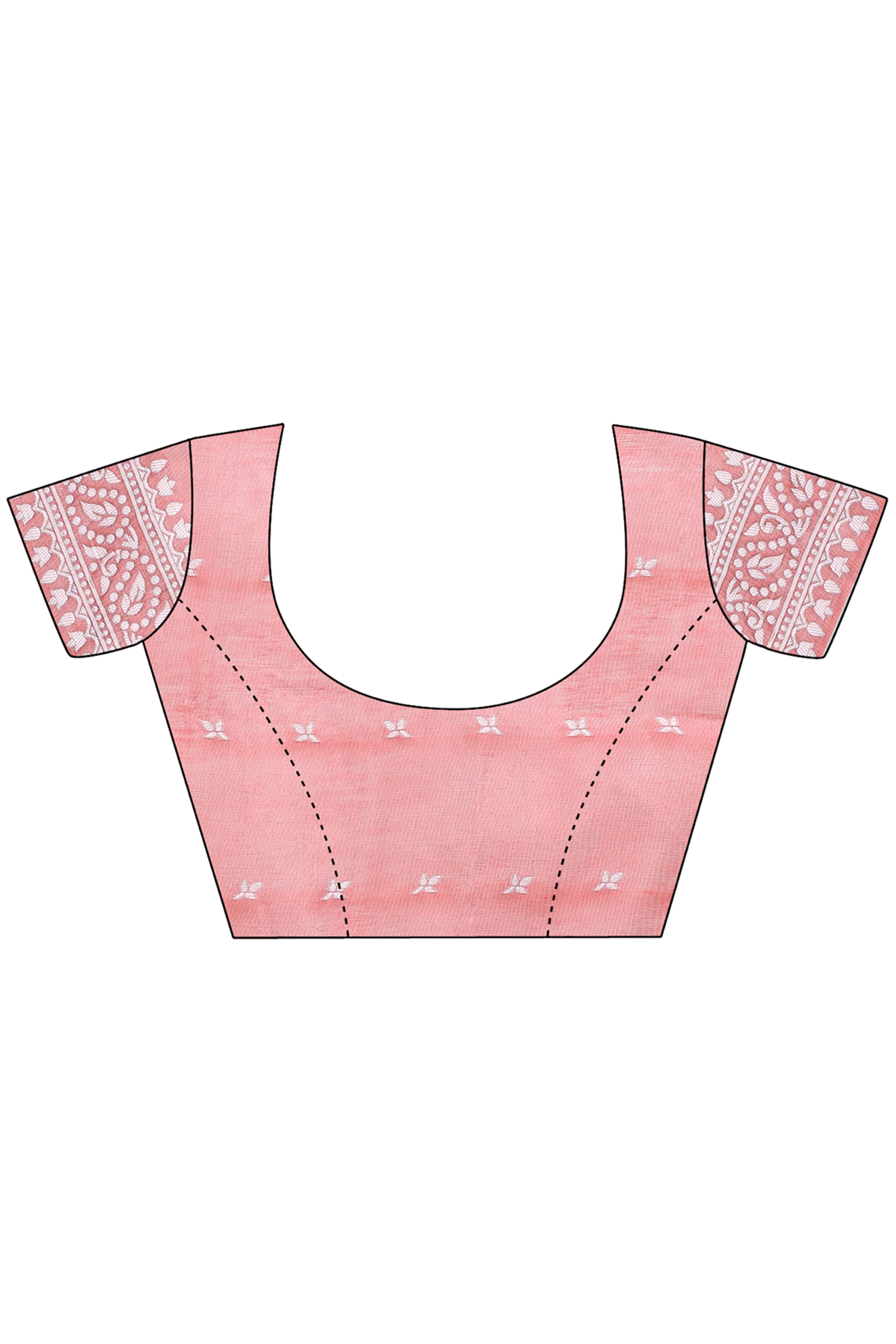 Traditional Bandhani Inspired Woven Peach Saree in Breathable Linen Cotton