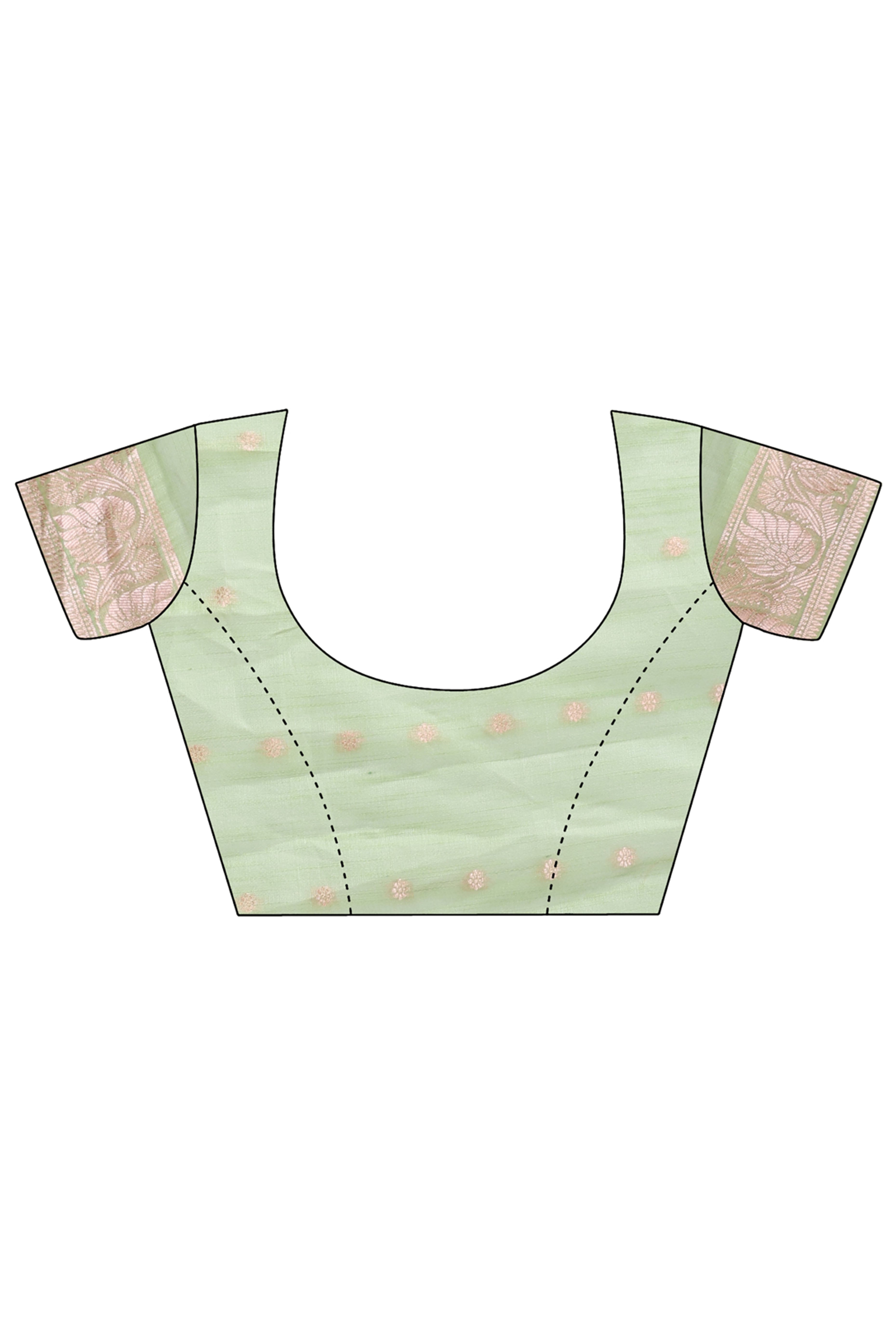 Light Green Linen Cotton Saree with Lustrous Zari Borders and Elegant Tassel Accents