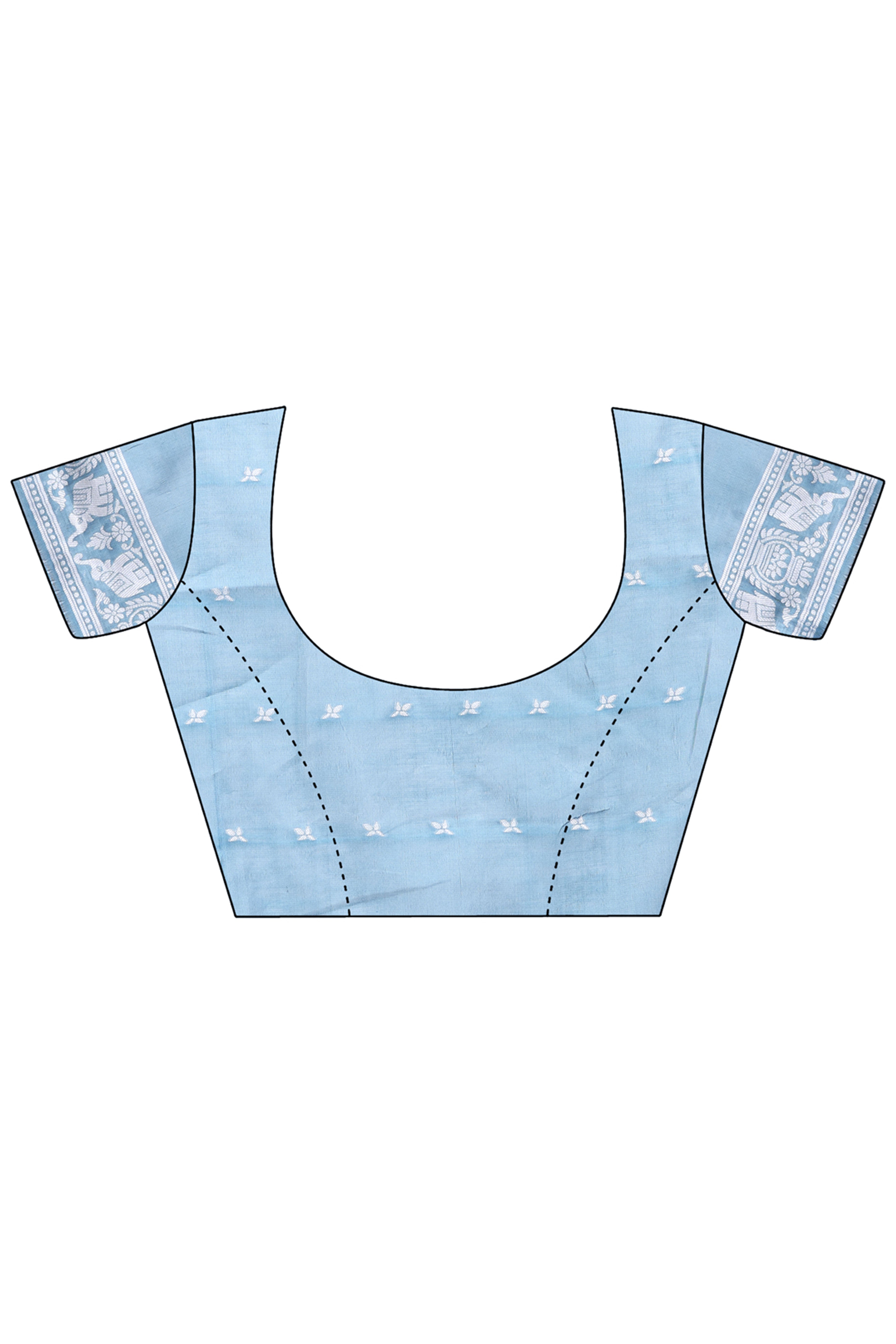 Traditional Bandhani Inspired Woven Sky Blue Saree in Breathable Linen Cotton