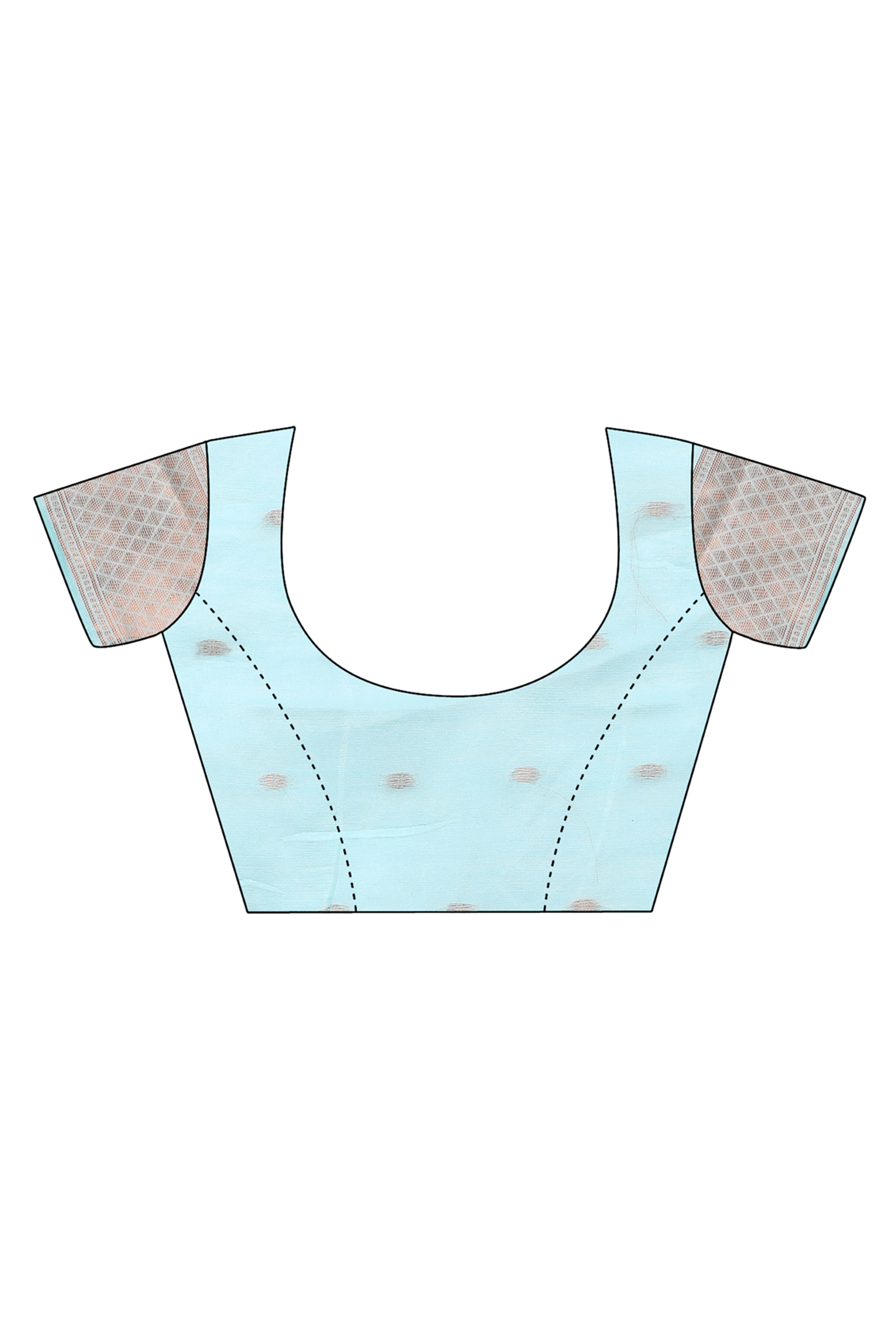 Sky Blue Floral Zari Weaving Linen Cotton Saree With Tassel Pallu Accent