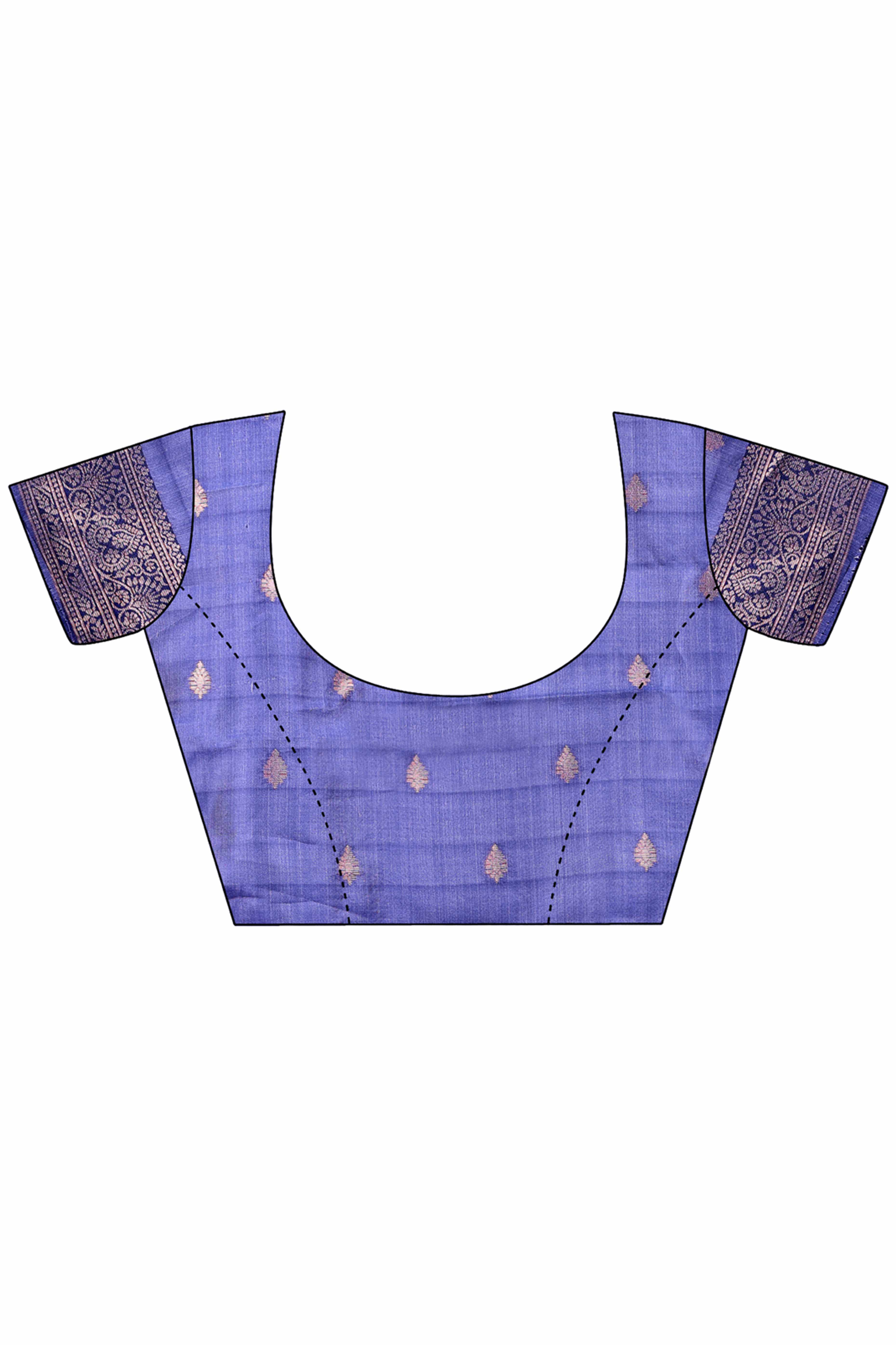 Sky Blue Ethnic Saree in Linen Cotton Fabric with Intricate Floral Pattern Weaving