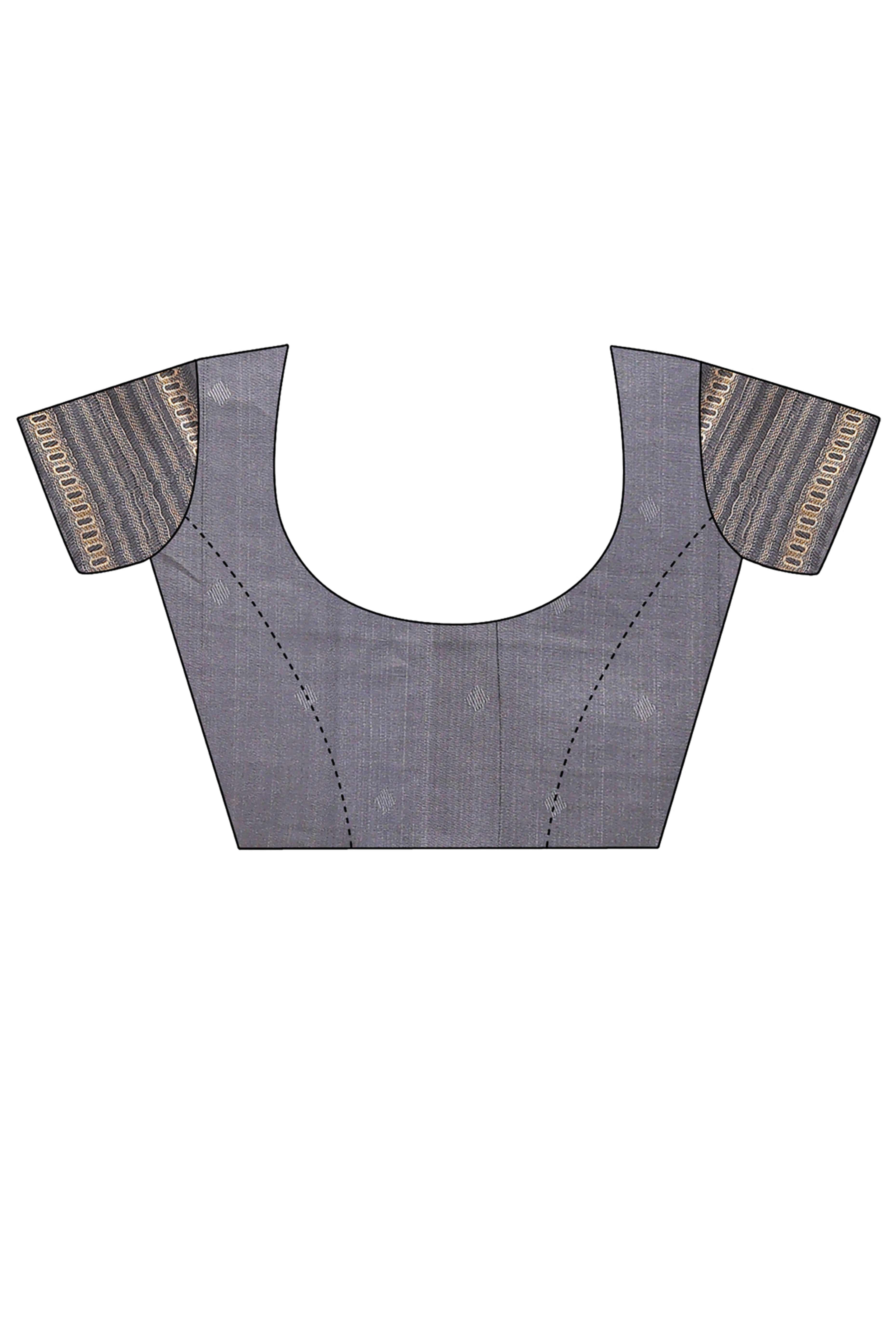 Grey Zari Woven Banarasi Silk Saree with Luxurious Detailing