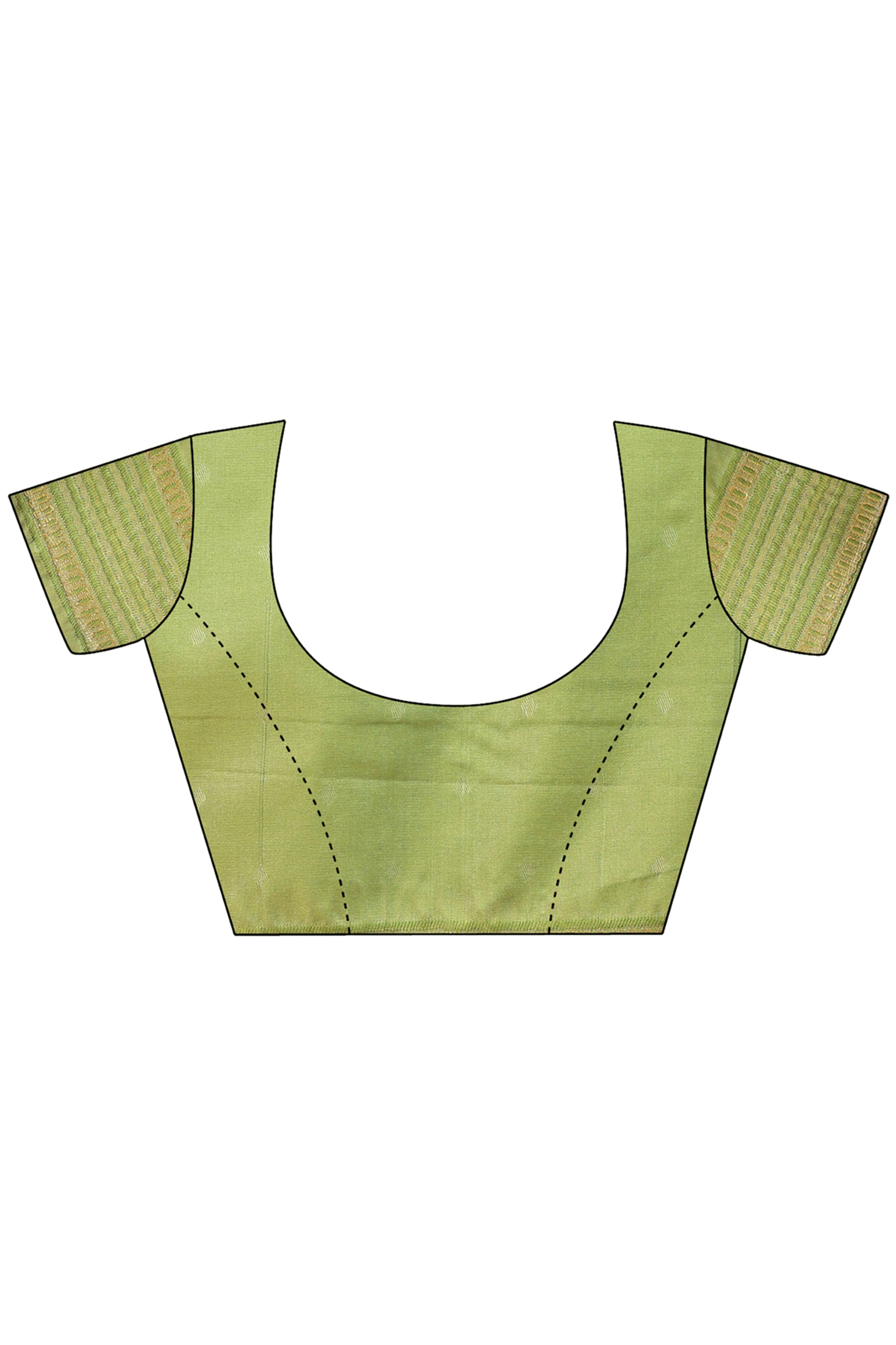 Light Green Zari Woven Banarasi Silk Saree with Luxurious Detailing