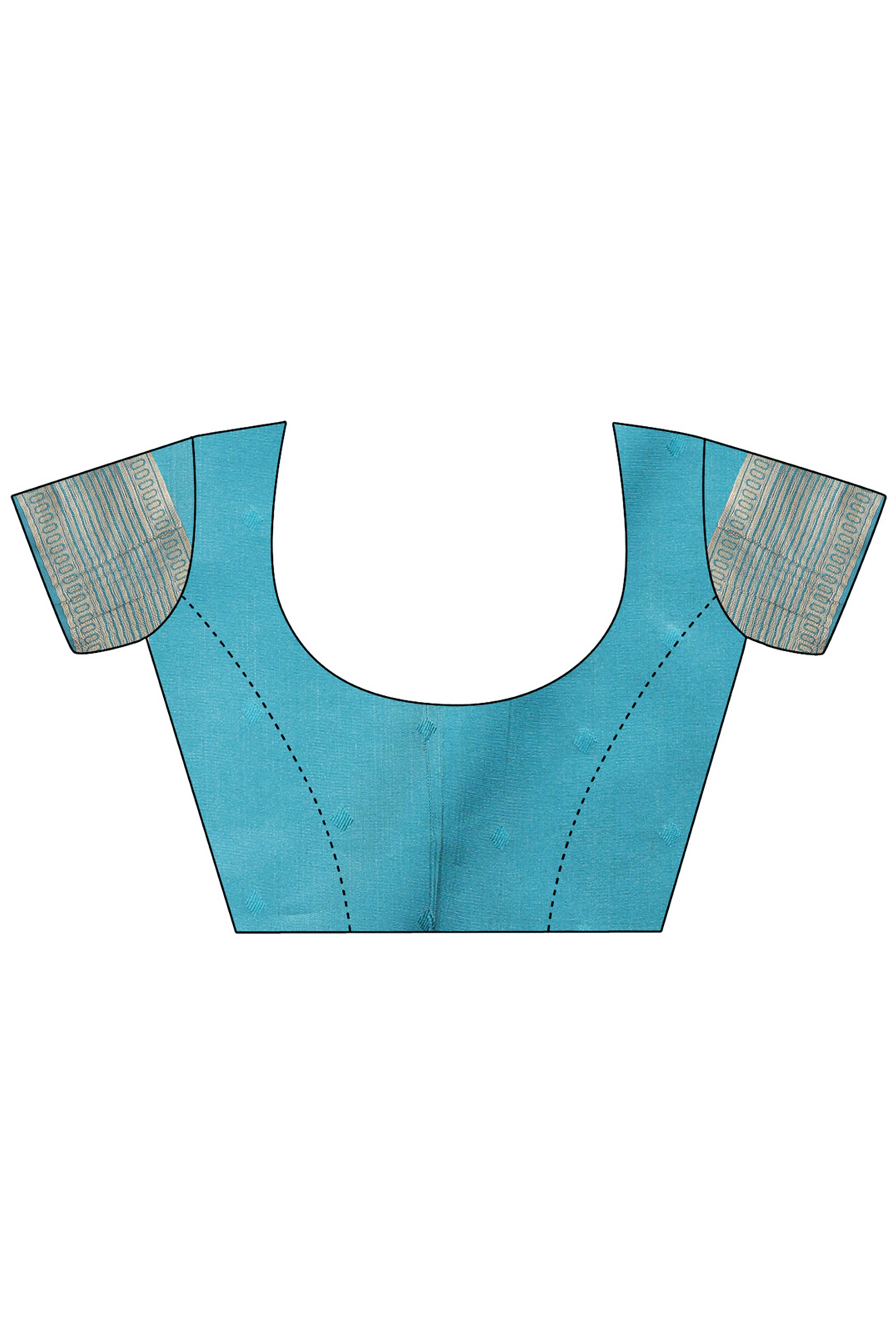 Aqua Blue Zari Woven Banarasi Silk Saree with Luxurious Detailing