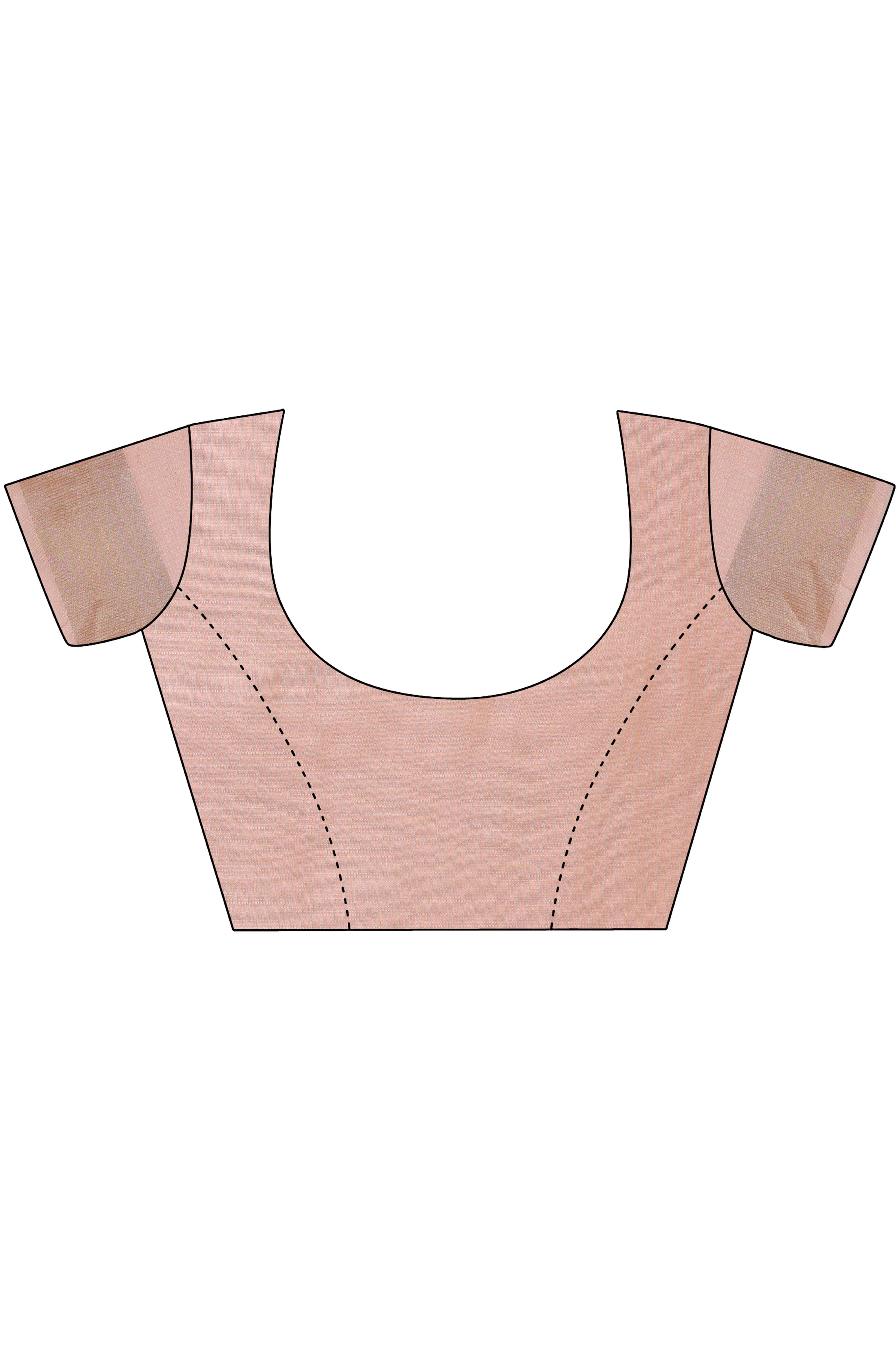 Peach Zari Woven Organza Saree With Graceful Tassel Border