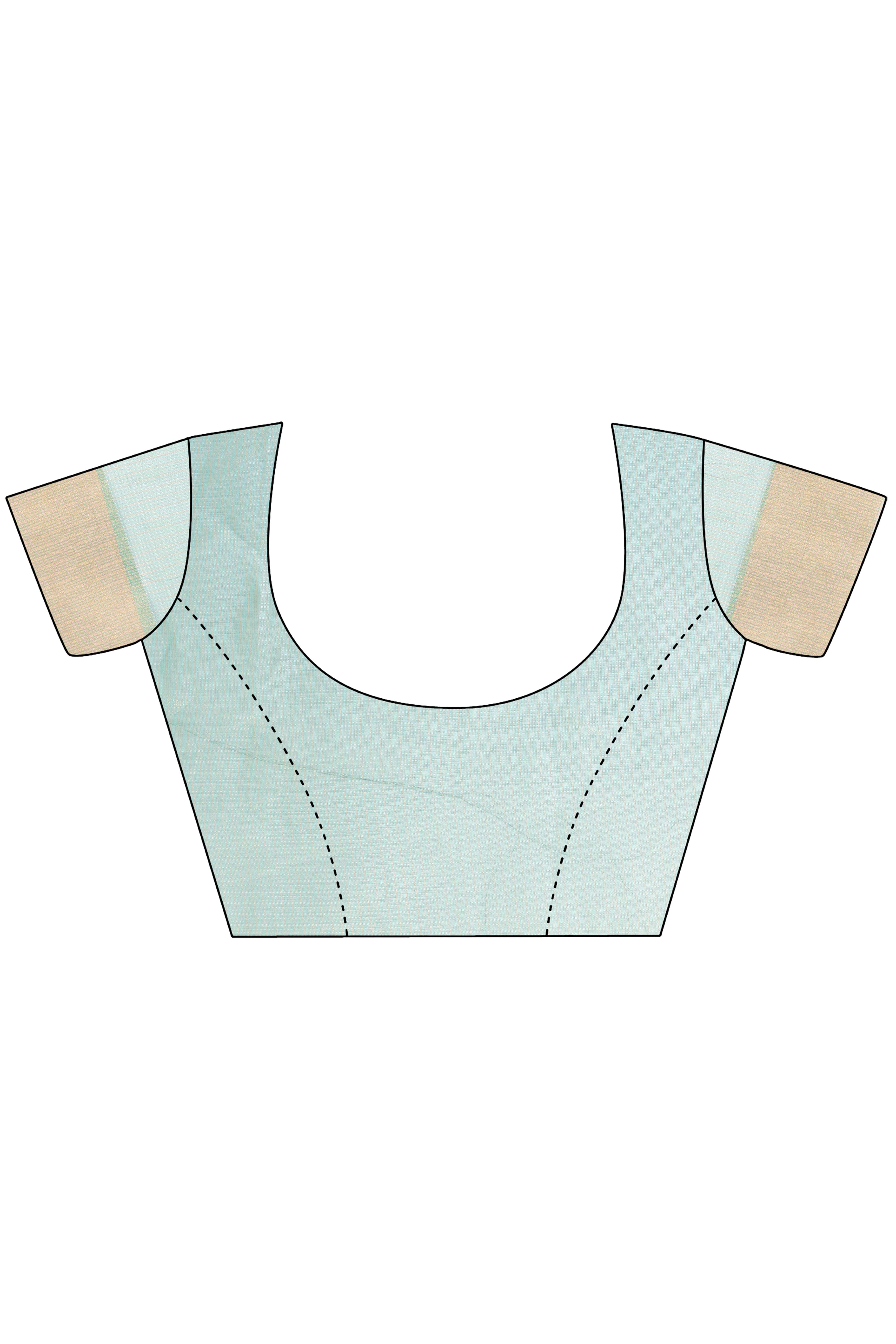 Sea Green Zari Woven Organza Saree With Graceful Tassel Border