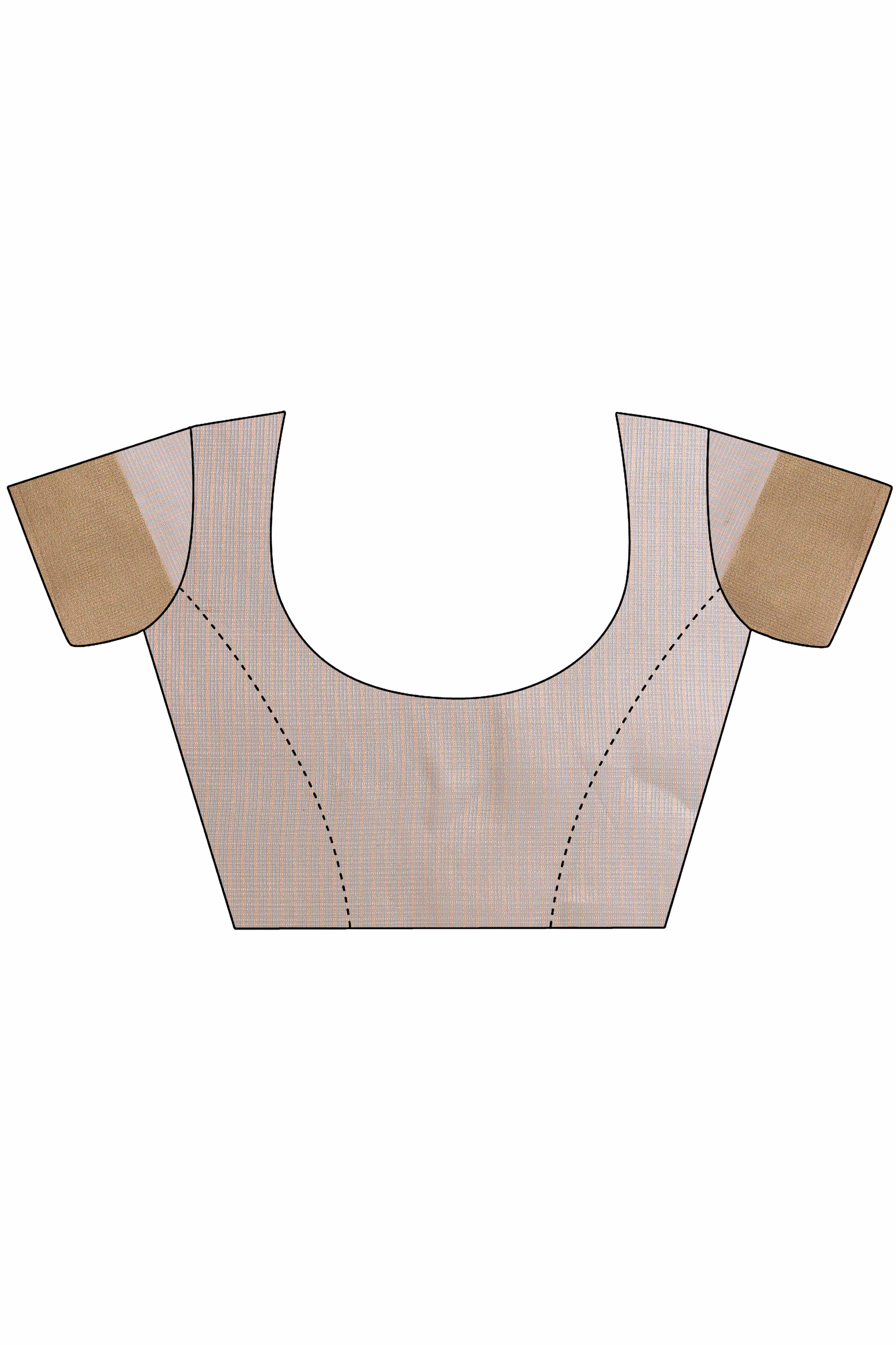 Light Brown Zari Woven Organza Saree With Graceful Tassel Border